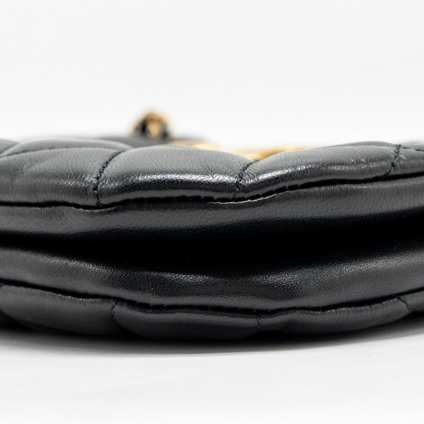 Chanel 24C Quilted Small Messenger Bag Black Lambskin GHW (Microchip)