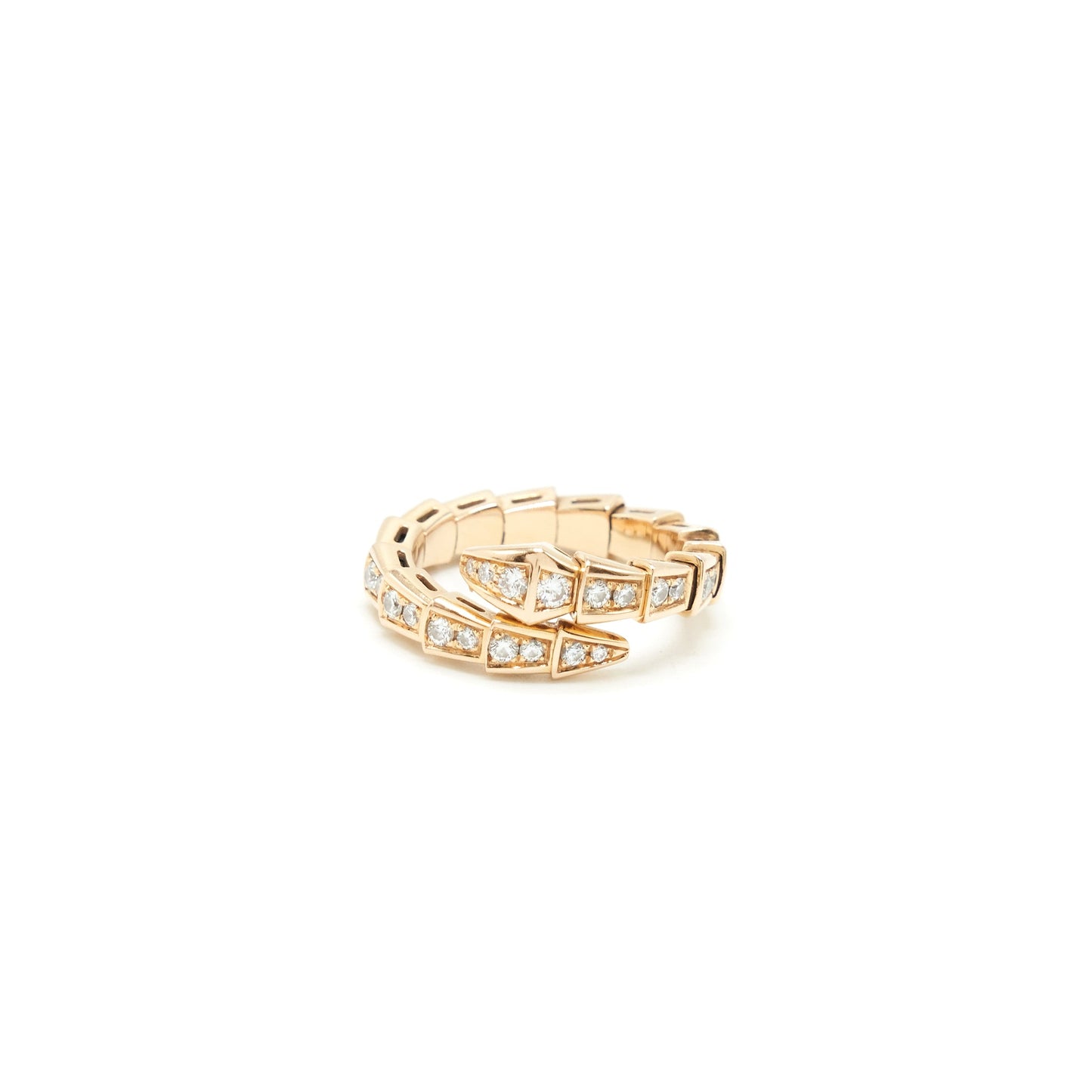 Bvlgari Serpenti Viper Ring Size S Rose Gold diamonds