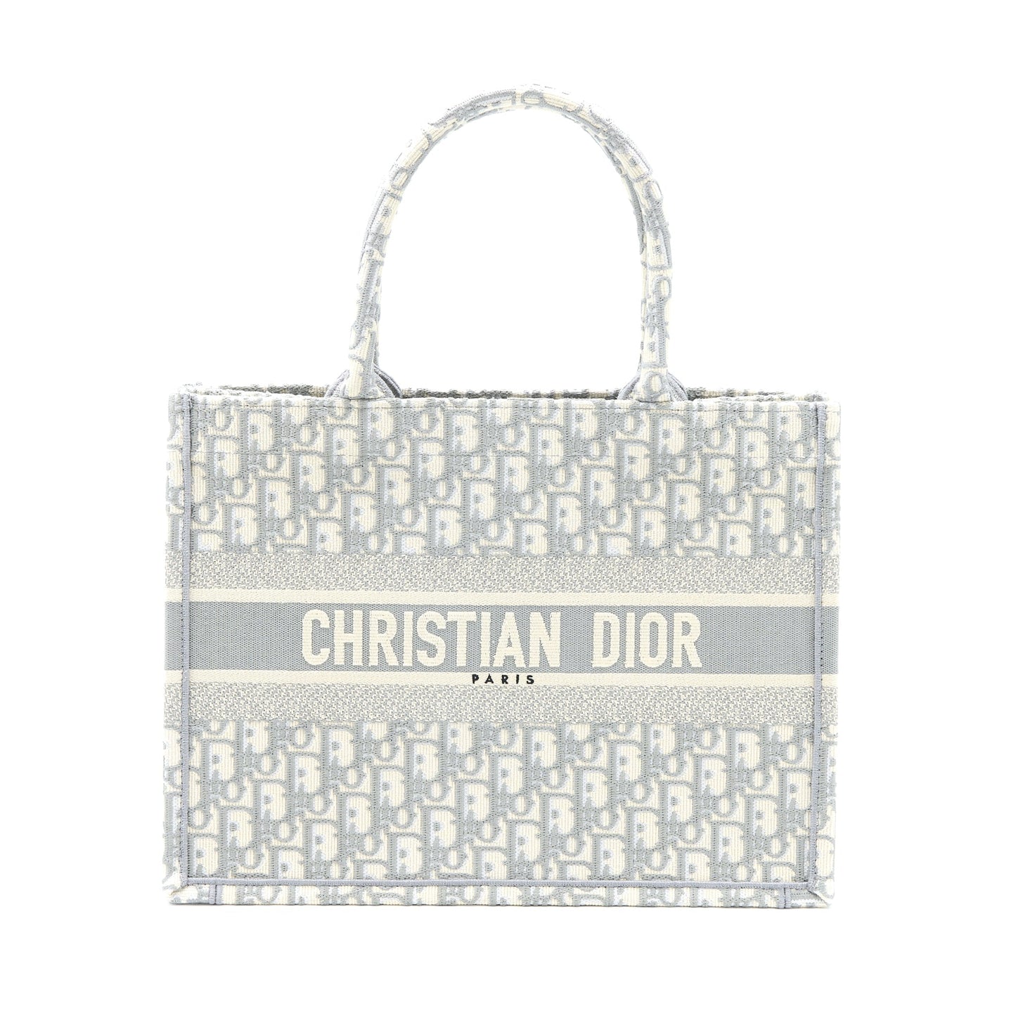 Luxury Dior Medium Book Tote Luxury Dior Oblique Embroidery Canvas Grey