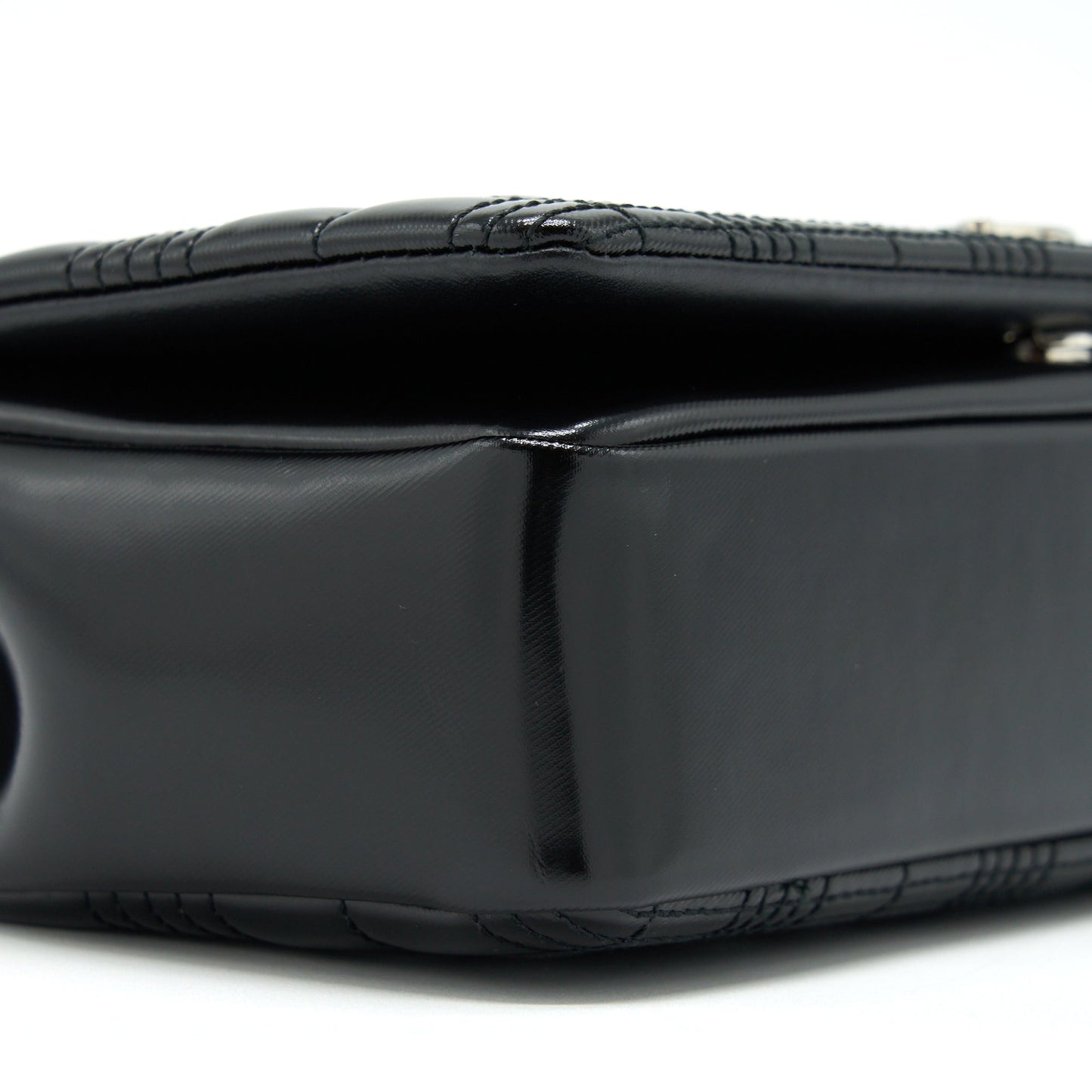 Burberry Small Horseferry Print Quilted Lola Bag Black SHW