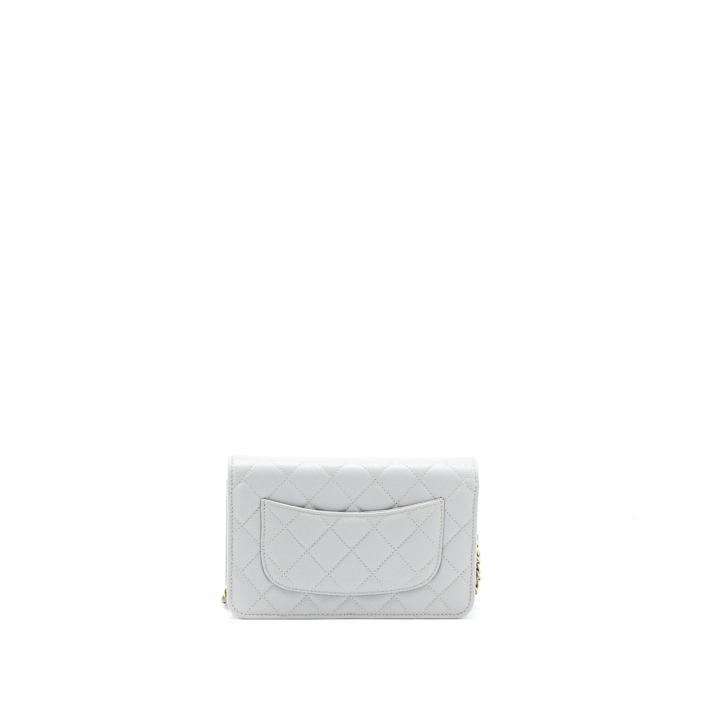 Chanel Classic Wallet on Chain Caviar Light Grey LGHW (Microchip)