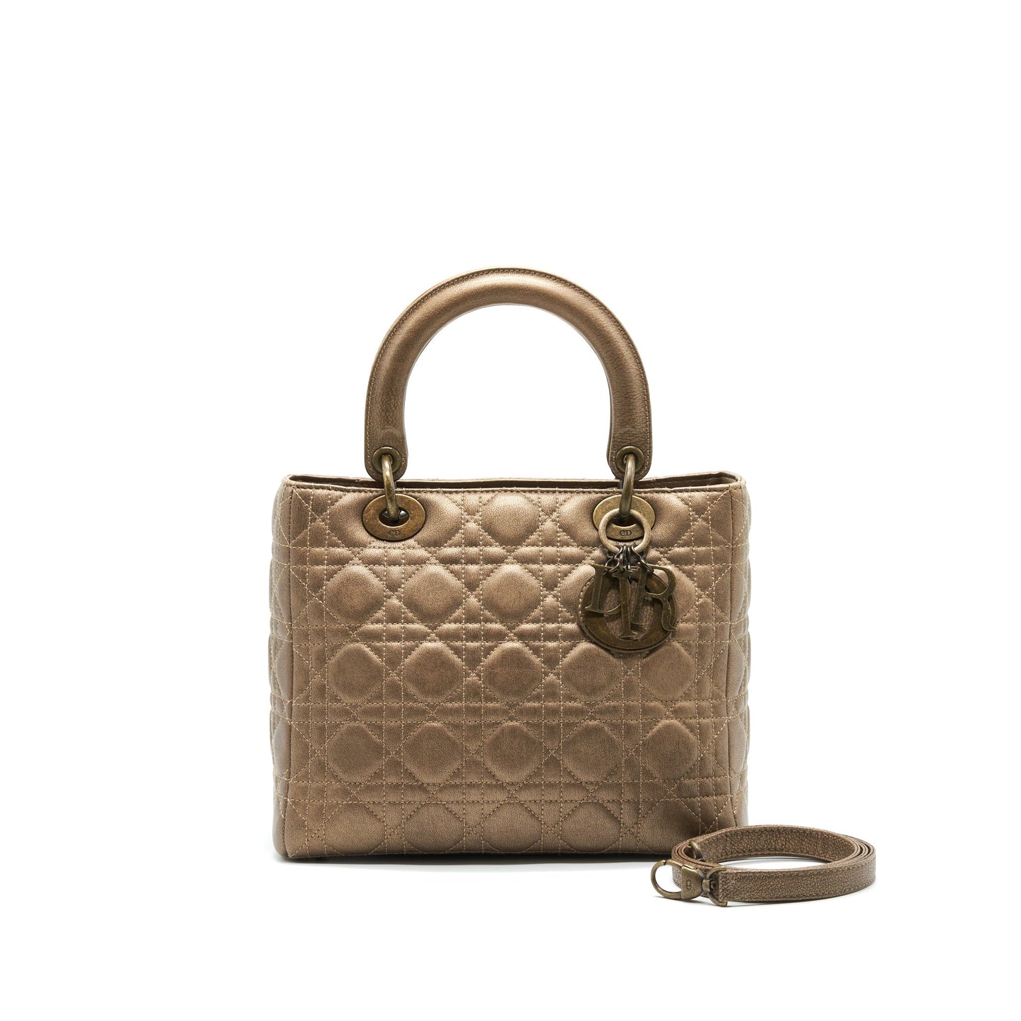Luxury Dior Lady Luxury Dior medium in Bronze with Bronze Hardware