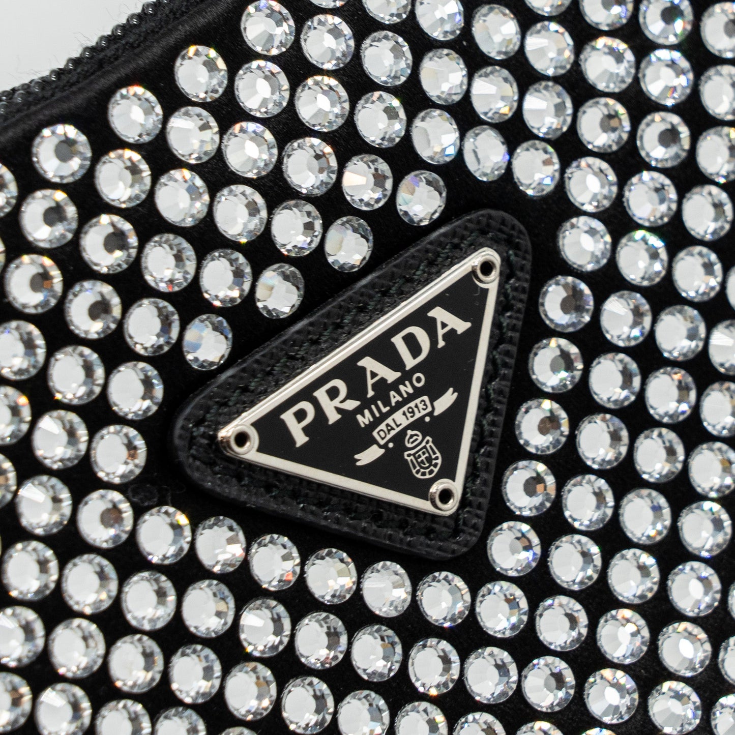 Prada reedition 2000 mini bag satin with crystal black SHW
