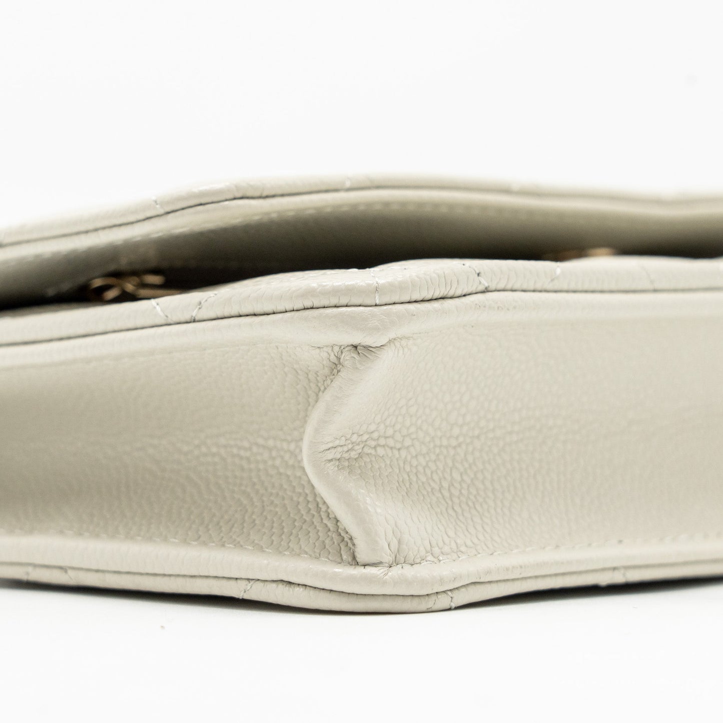 Chanel Classic Wallet on Chain Caviar Creamy White LGHW(microchip)