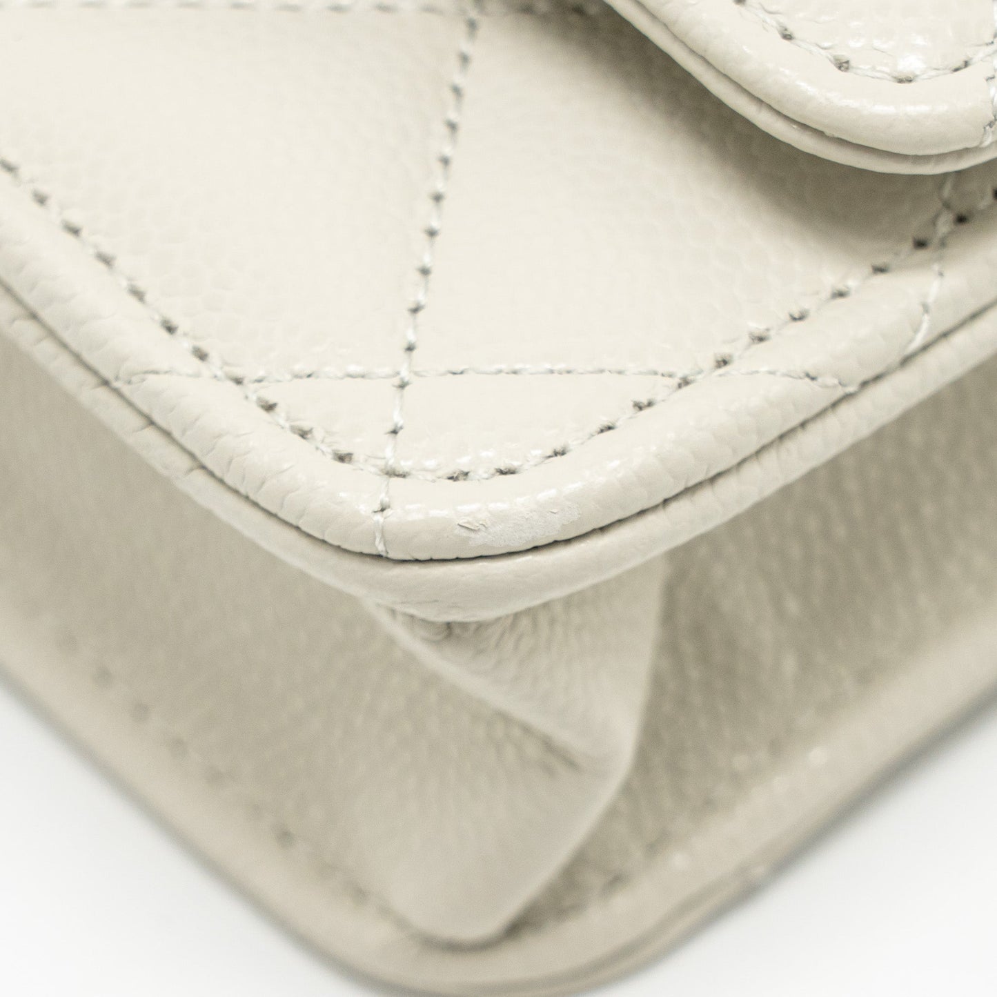 Chanel Classic Wallet on Chain Caviar Creamy White LGHW(microchip)
