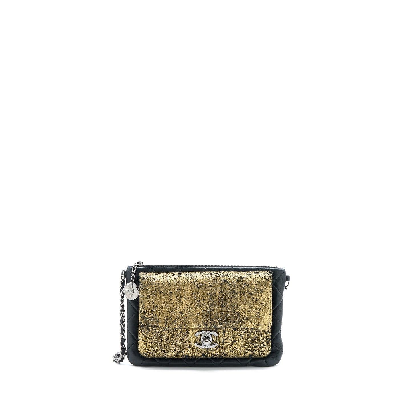 Chanel 12A Evening Bag Lambskin Black/Gold SHW