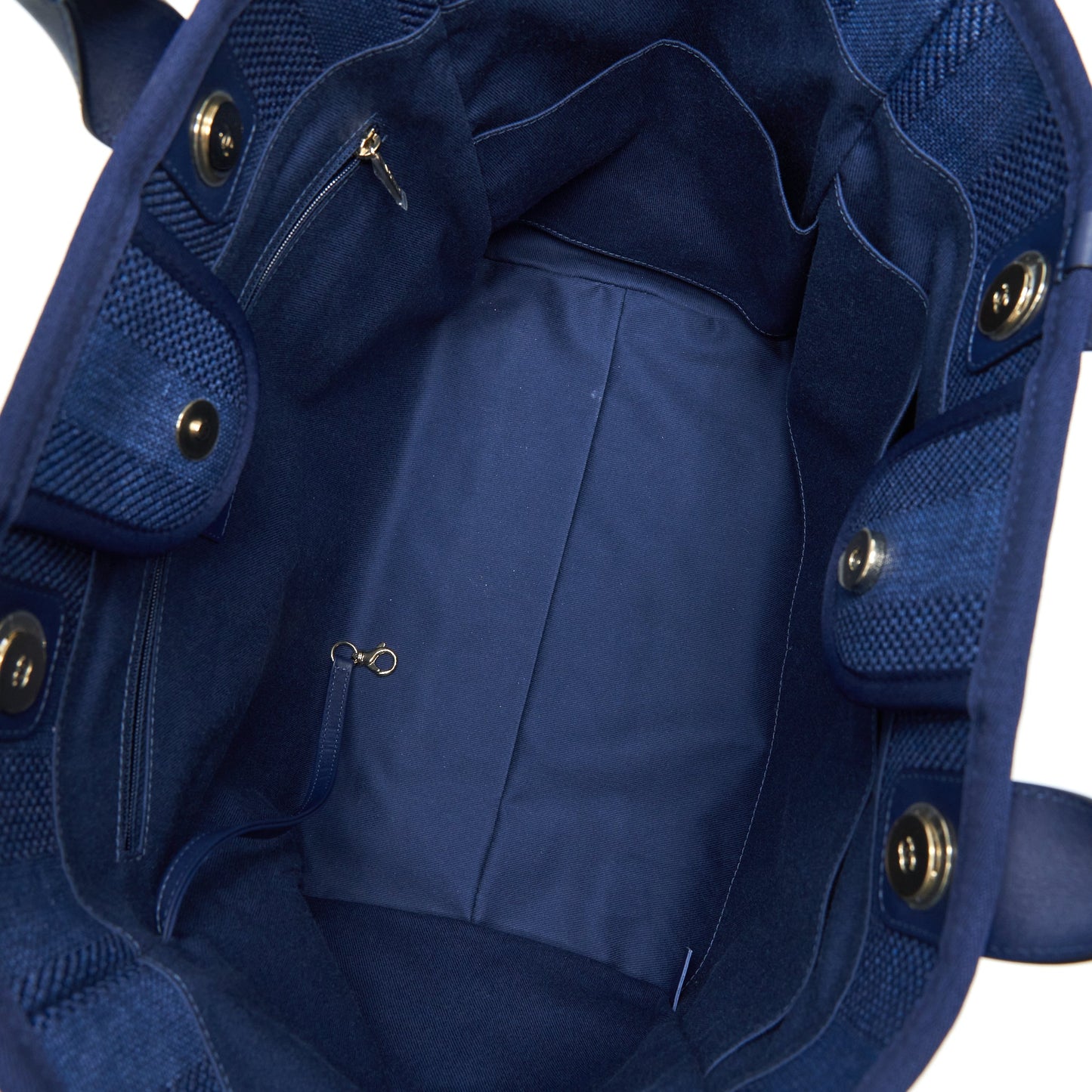 Chanel Deauville Tote Bag Canvas Dark Blue GHW