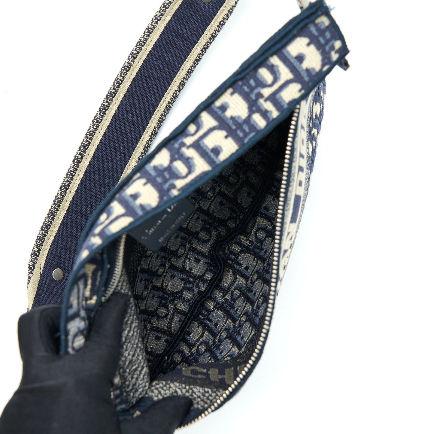 Luxury Dior Crossbody Messenger Bag Blue Oblique Canvas