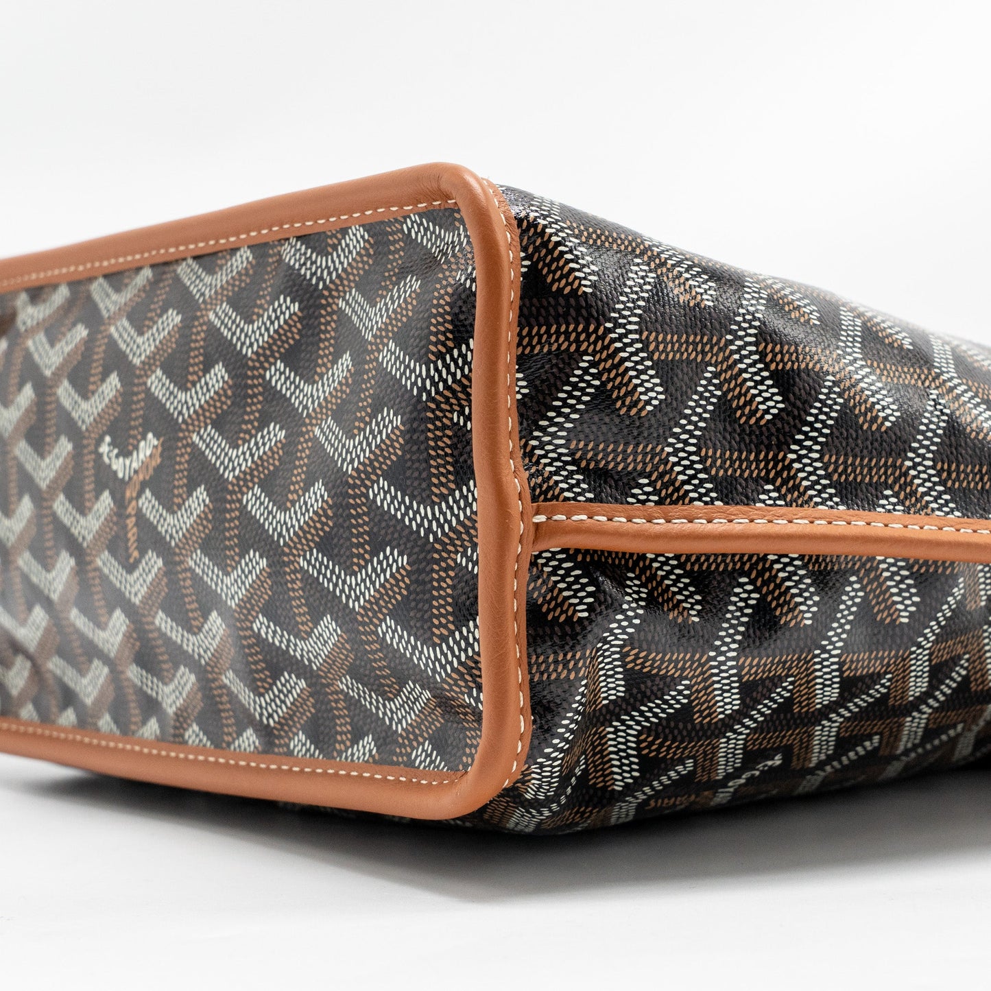 Goyard Mini Anjou Tote Bag Goyardine Canvas/Calfskin Tan SHW