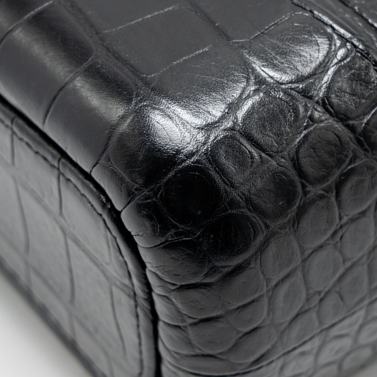 Chanel Small Gabrielle Hobo Bag with Top Handle Croc-Embossed Calfskin Black Multicoloured Hardware
