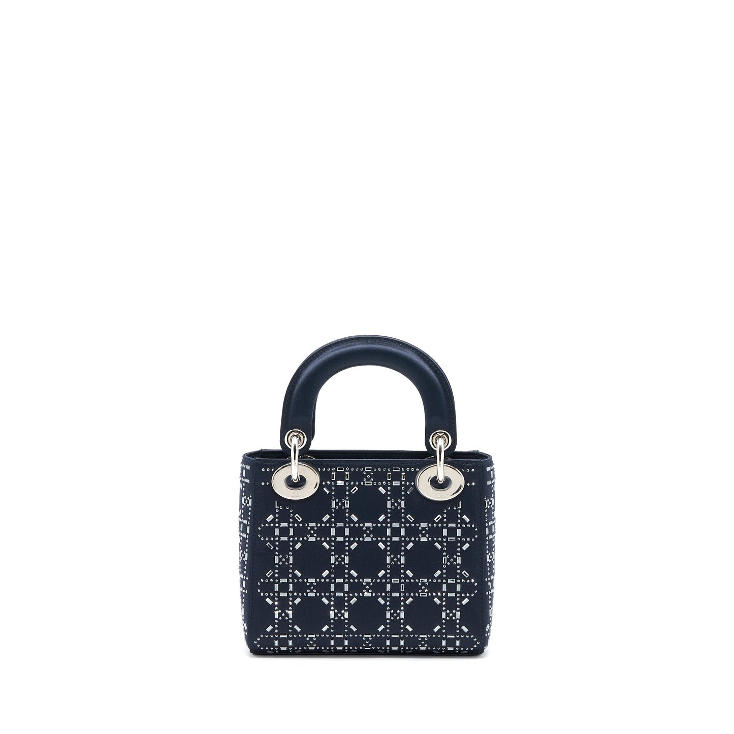 Luxury Dior Mini Lady Luxury Dior Stain Crystal Cannage Dark Blue SHW