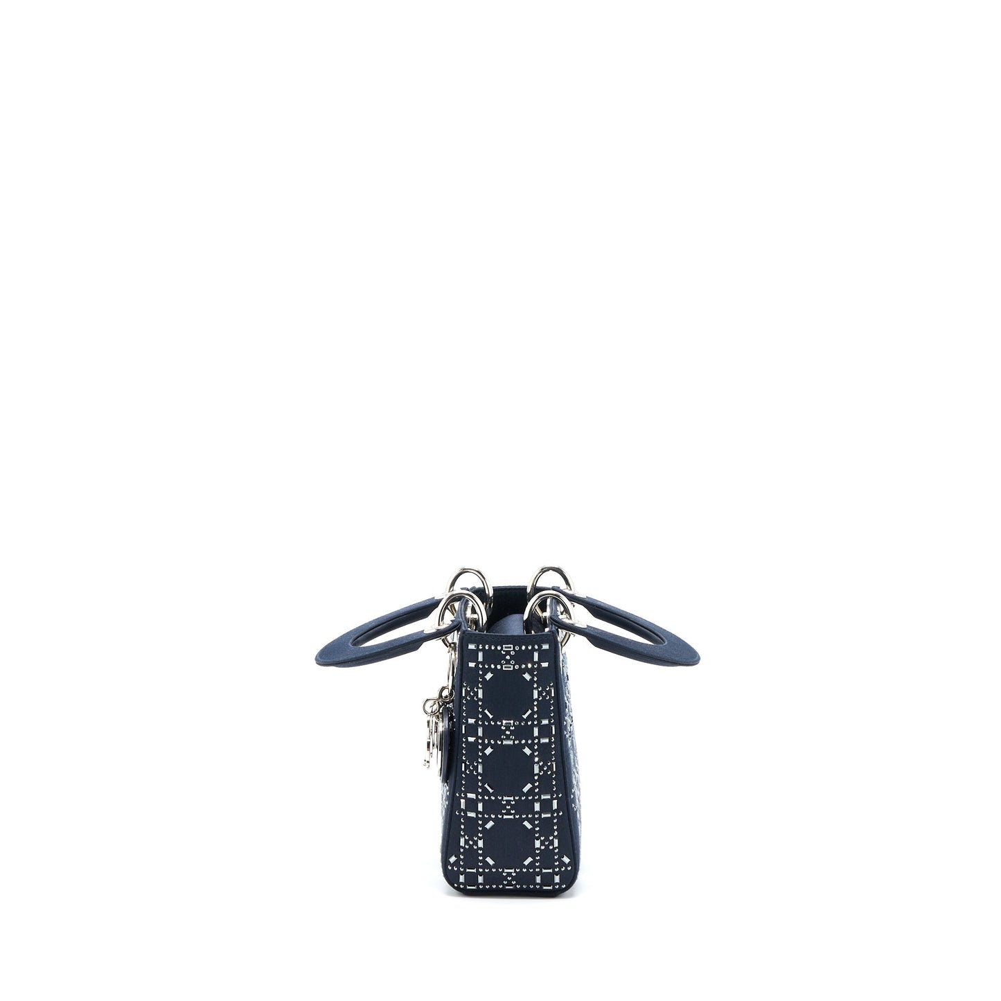 Luxury Dior Mini Lady Luxury Dior Stain Crystal Cannage Dark Blue SHW