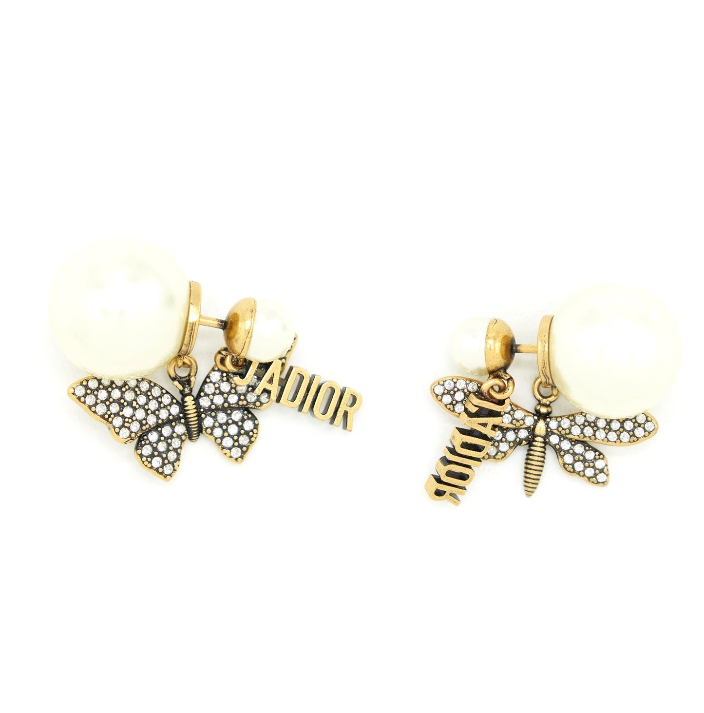 Luxury Dior Dragonfly/ butterfly Pearl earrings