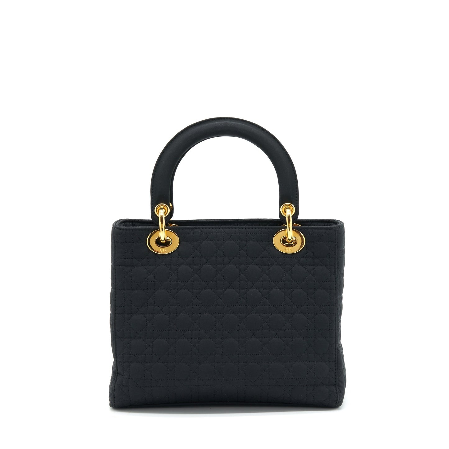 Luxury Dior Vintage Medium Lady Luxury Dior Fabric Black GHW