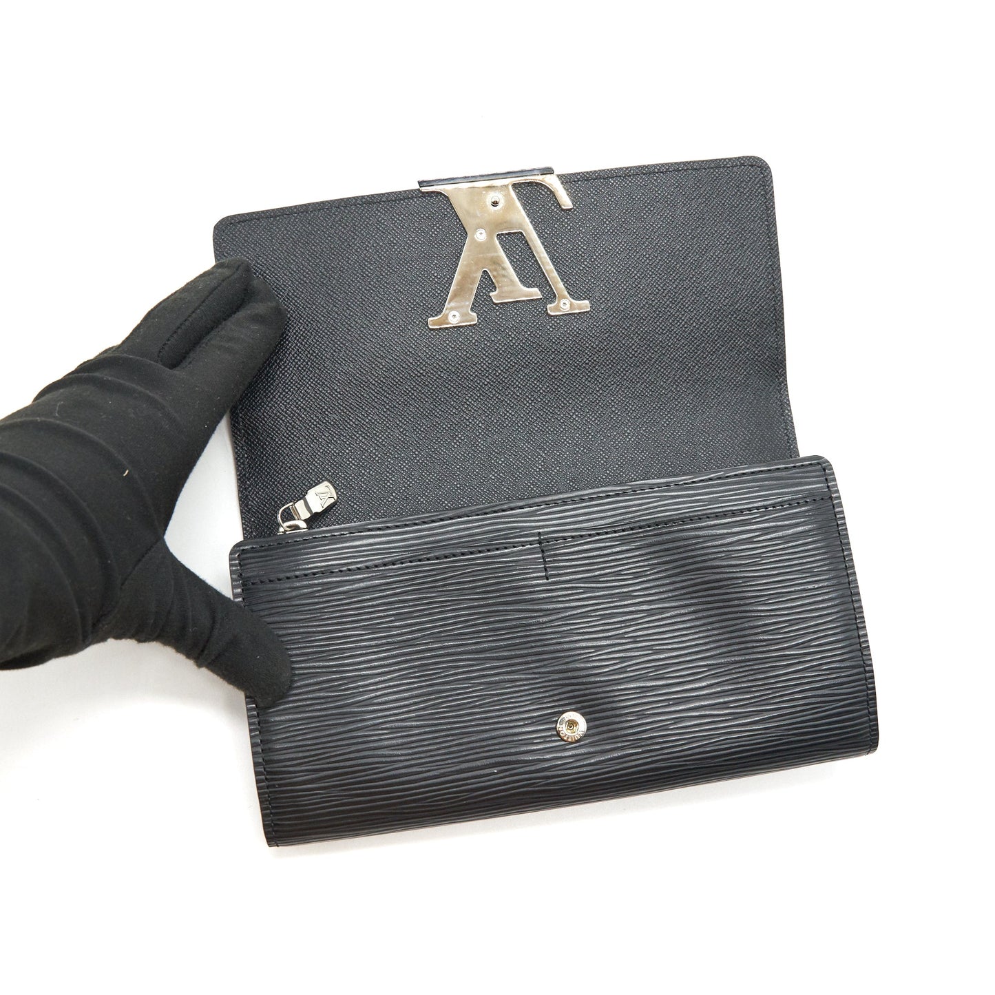 LOUIS VUITTON Epi Louise Wallet In Black
