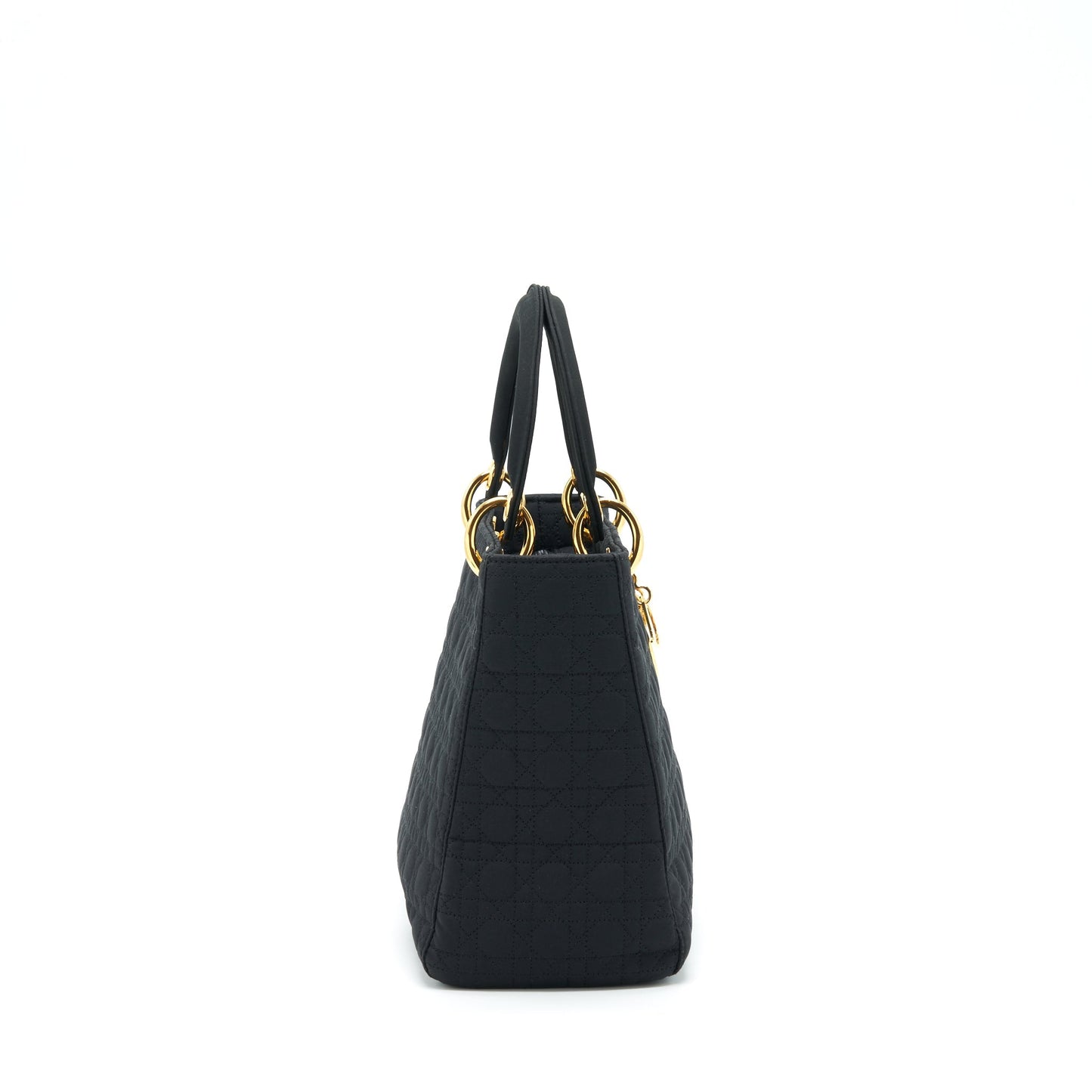 Luxury Dior Vintage Medium Lady Luxury Dior Fabric Black GHW
