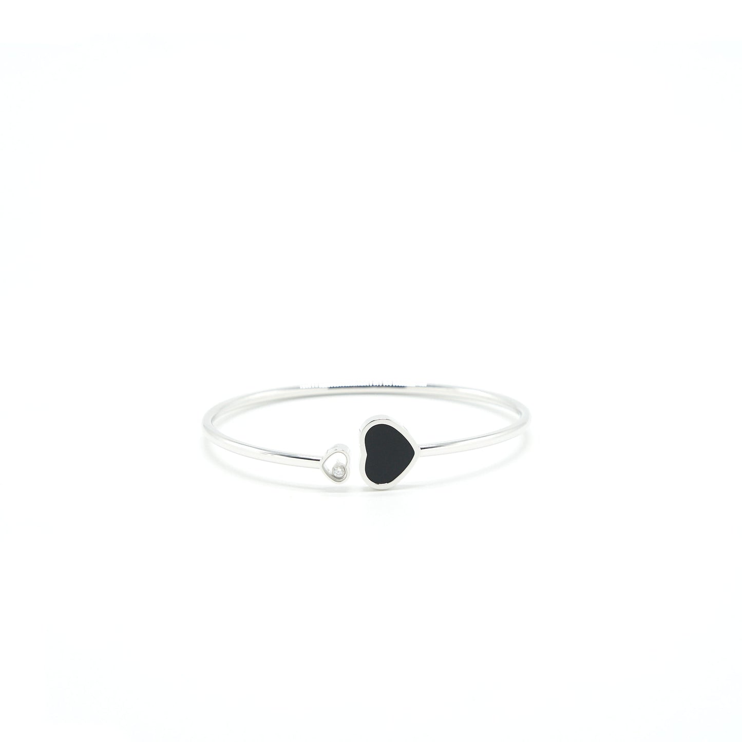 Chopard Happy Hearts Bangle Ethical White Gold With Diamond And Onyx