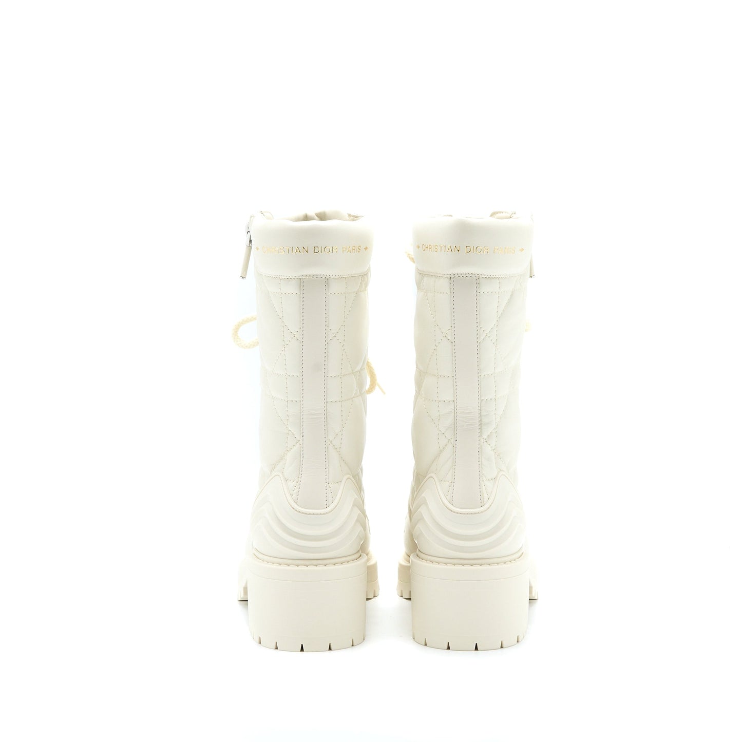 Luxury Dior Size 36 D-leader Ankle Boot Quilted Cannage Calfskin White SHW