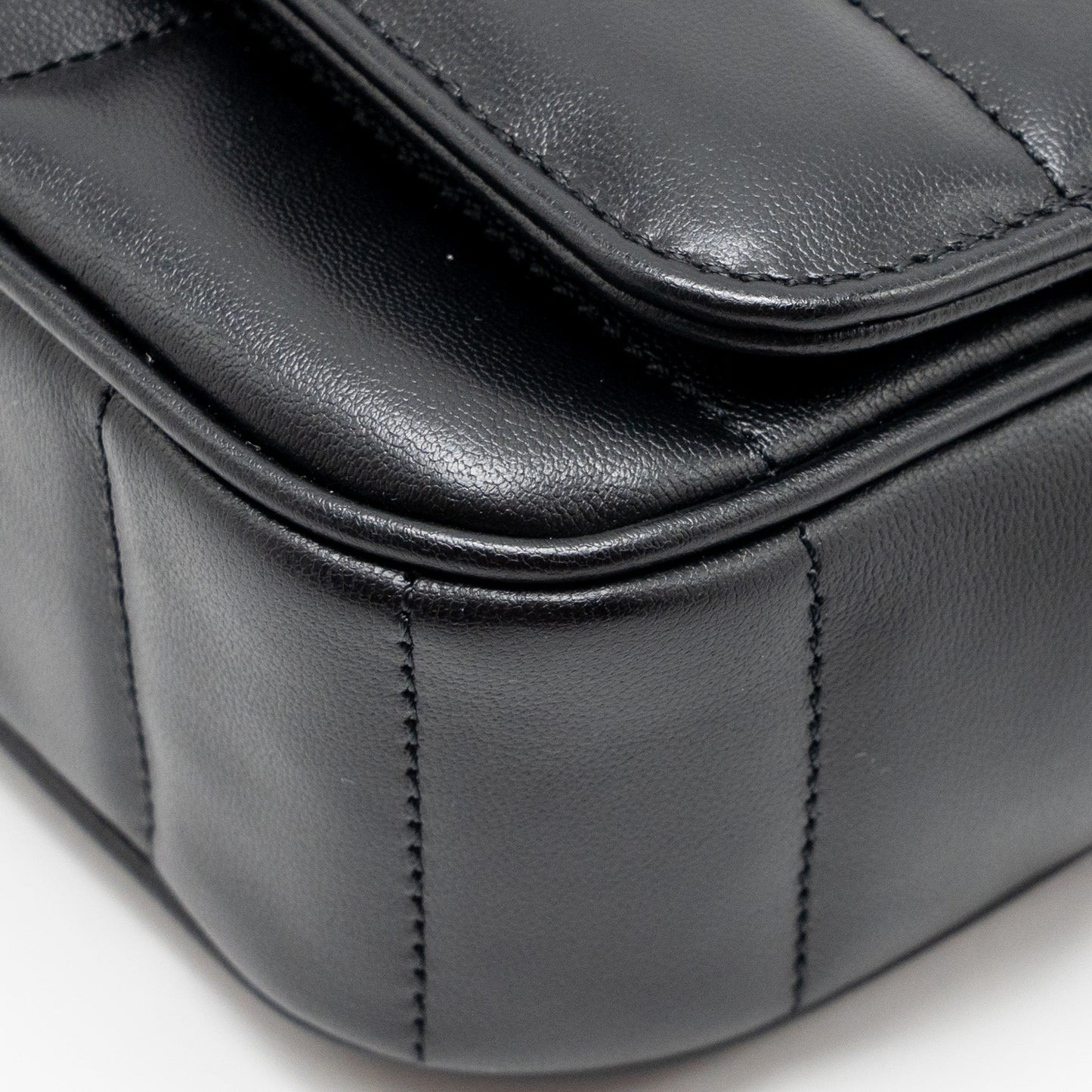 Celine Matelasse Mini Chain Shoulder Bag Calfskin Black GHW