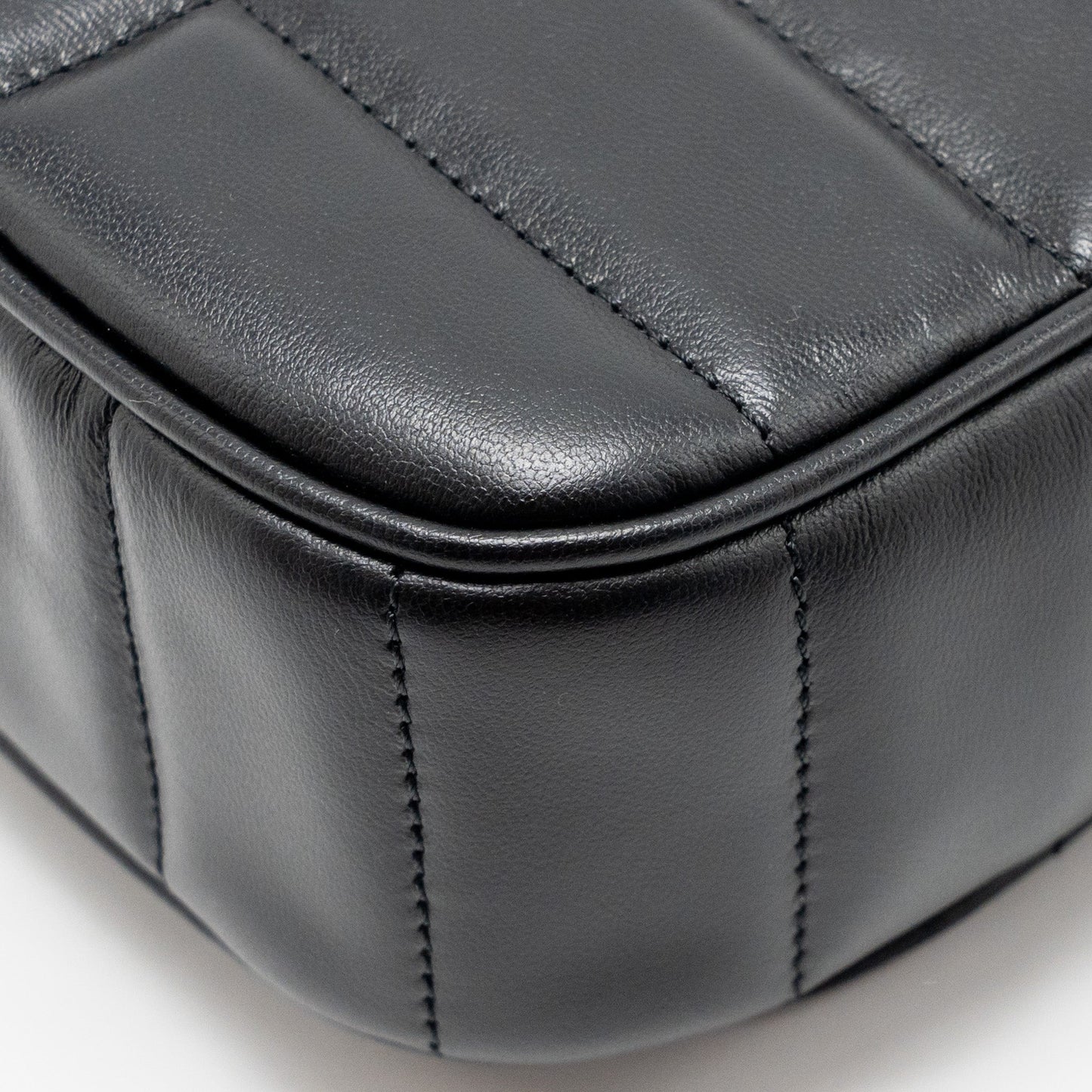 Celine Matelasse Mini Chain Shoulder Bag Calfskin Black GHW