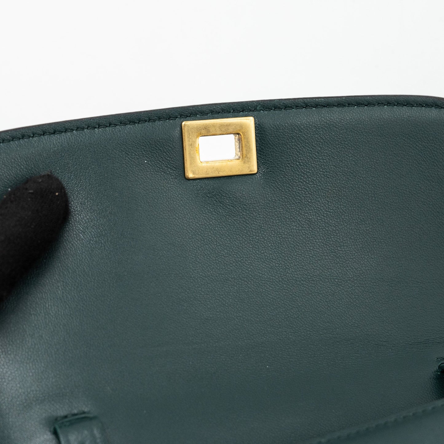 Celine Teen classic box bag calfskin dark green GHW