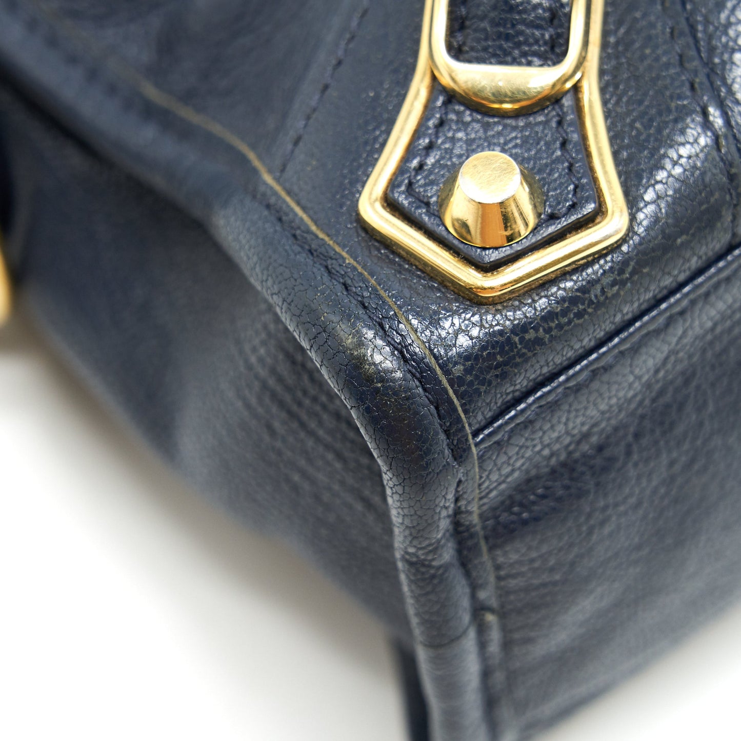 BALENCIAGA MINI CITY BAG NAVY GHW
