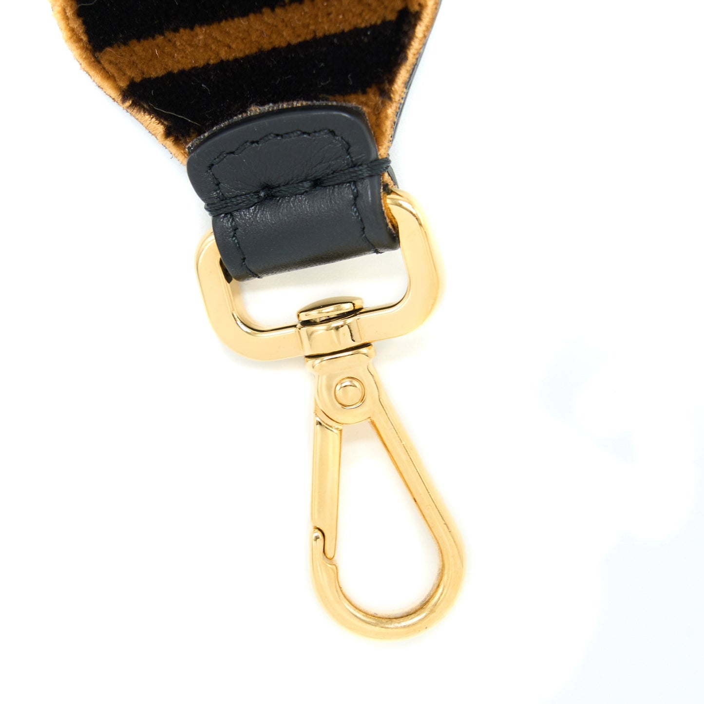 Fendi Strap You Textured-effect Leather Shoulder Strap Brown GHW