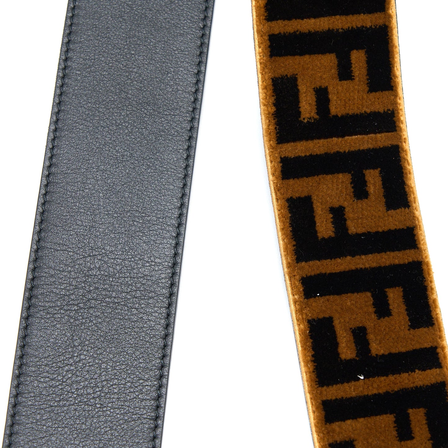 Fendi Strap You Textured-effect Leather Shoulder Strap Brown GHW