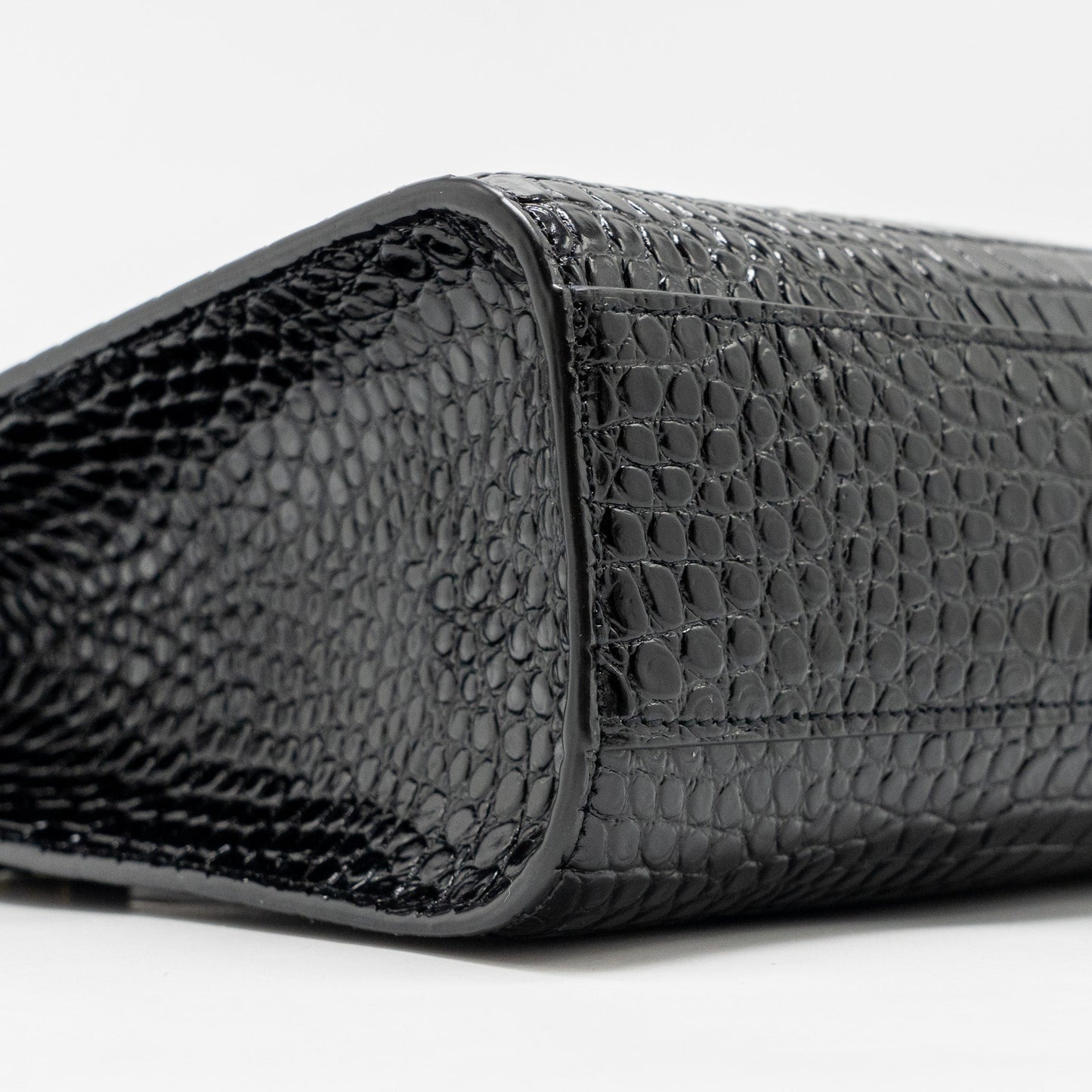 Saint Laurent medium Manhattan bag croc embossed calfskin black GHW