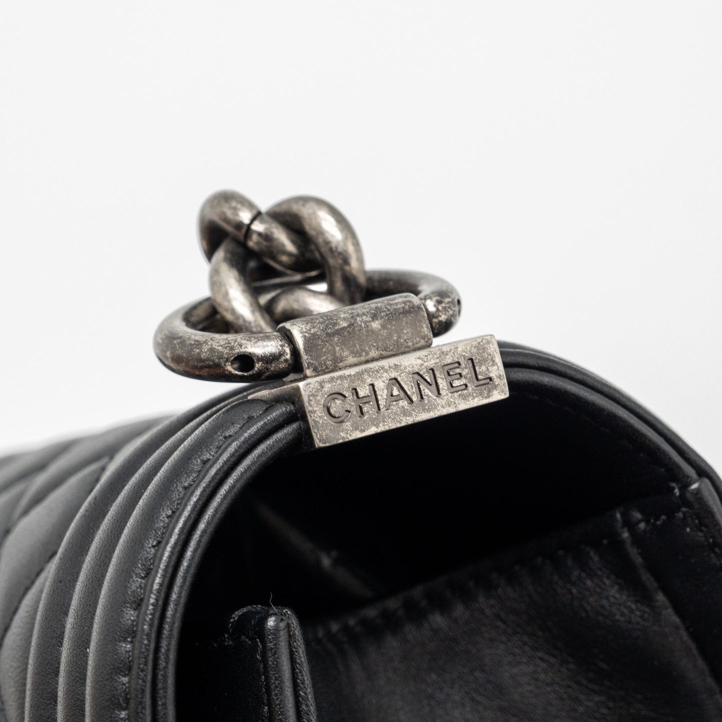 Chanel Medium Boy Bag lambskin black ruthenium hardware
