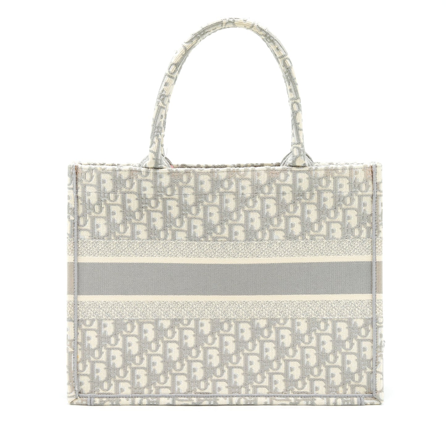 Luxury Dior Medium Book Tote Grey Oblique Embroidery