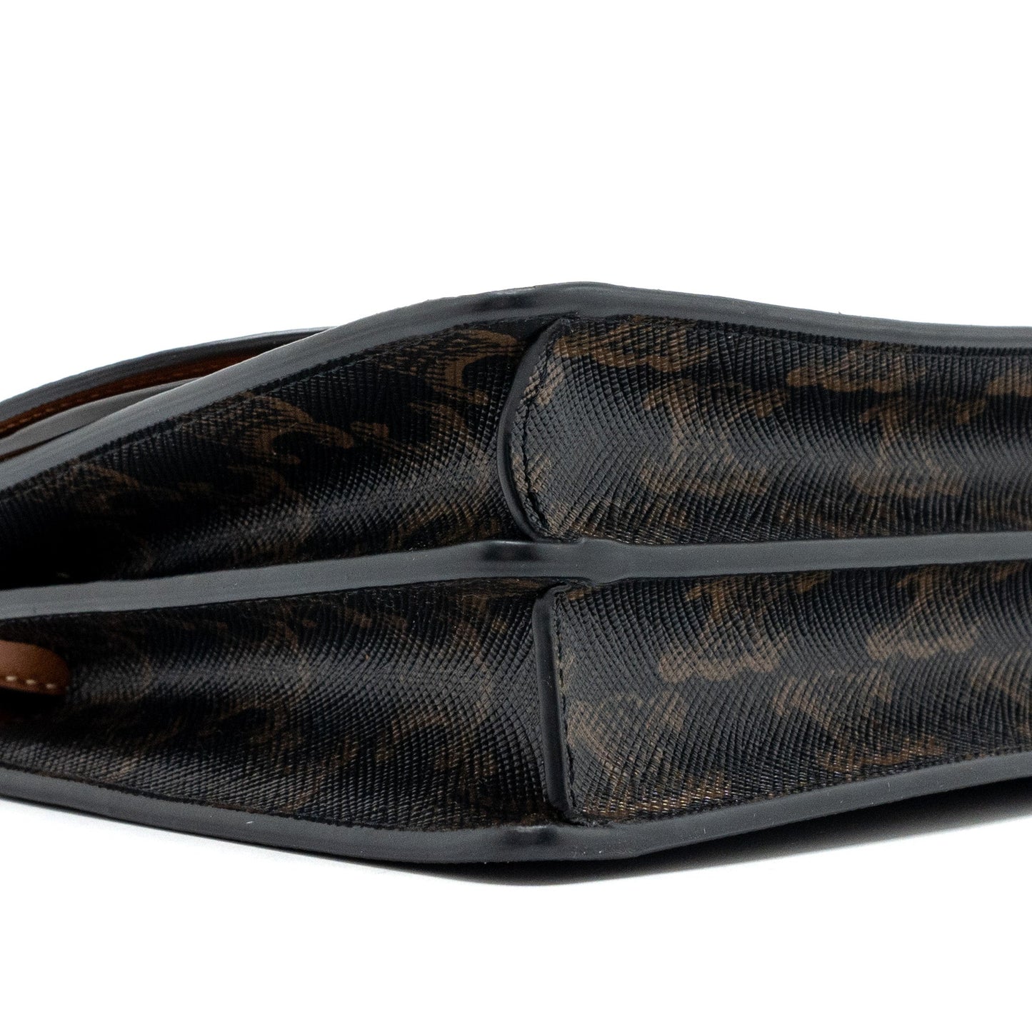 Celine wallet on strap triomphe canvas / smooth lambskin tan with GHW