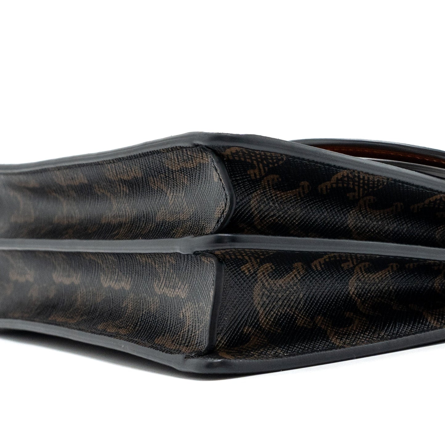Celine wallet on strap triomphe canvas / smooth lambskin tan with GHW