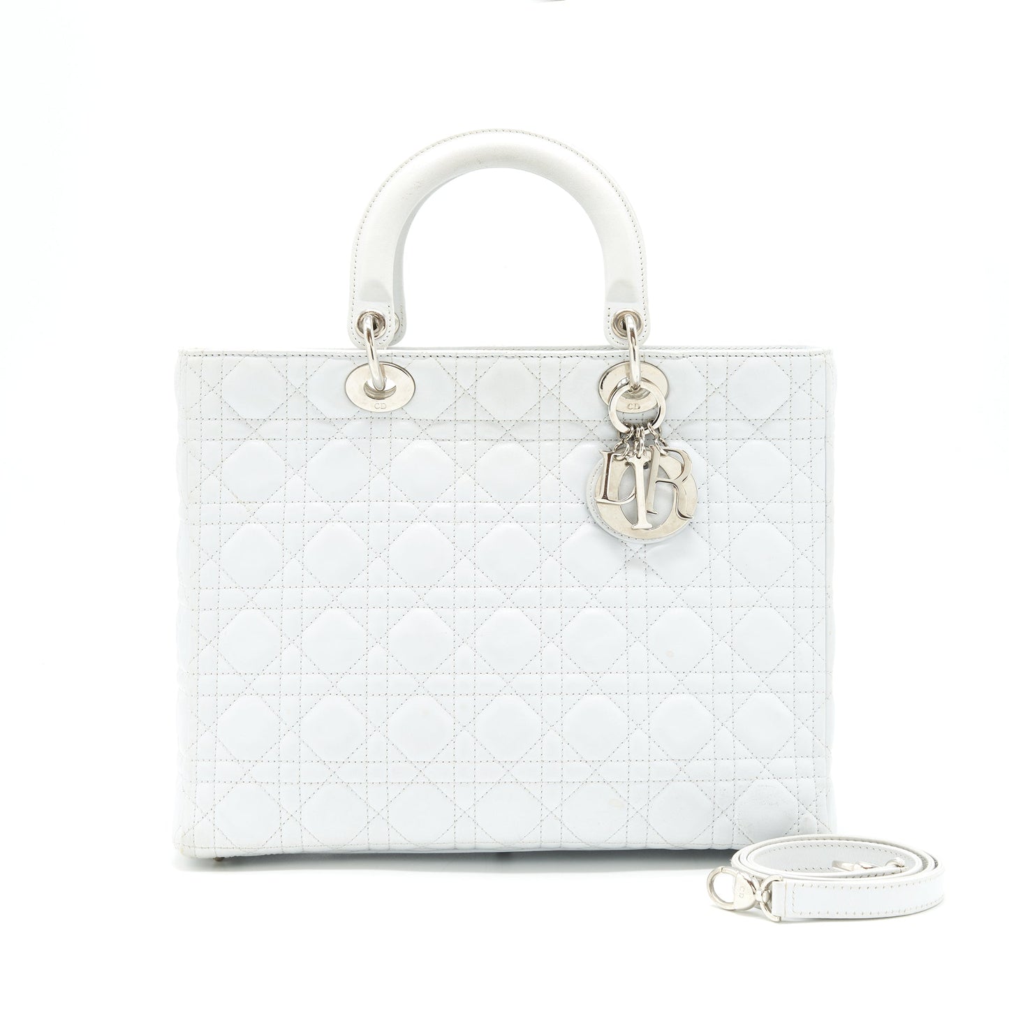 Luxury Dior Lady Luxury Dior Bag Large in White SHW