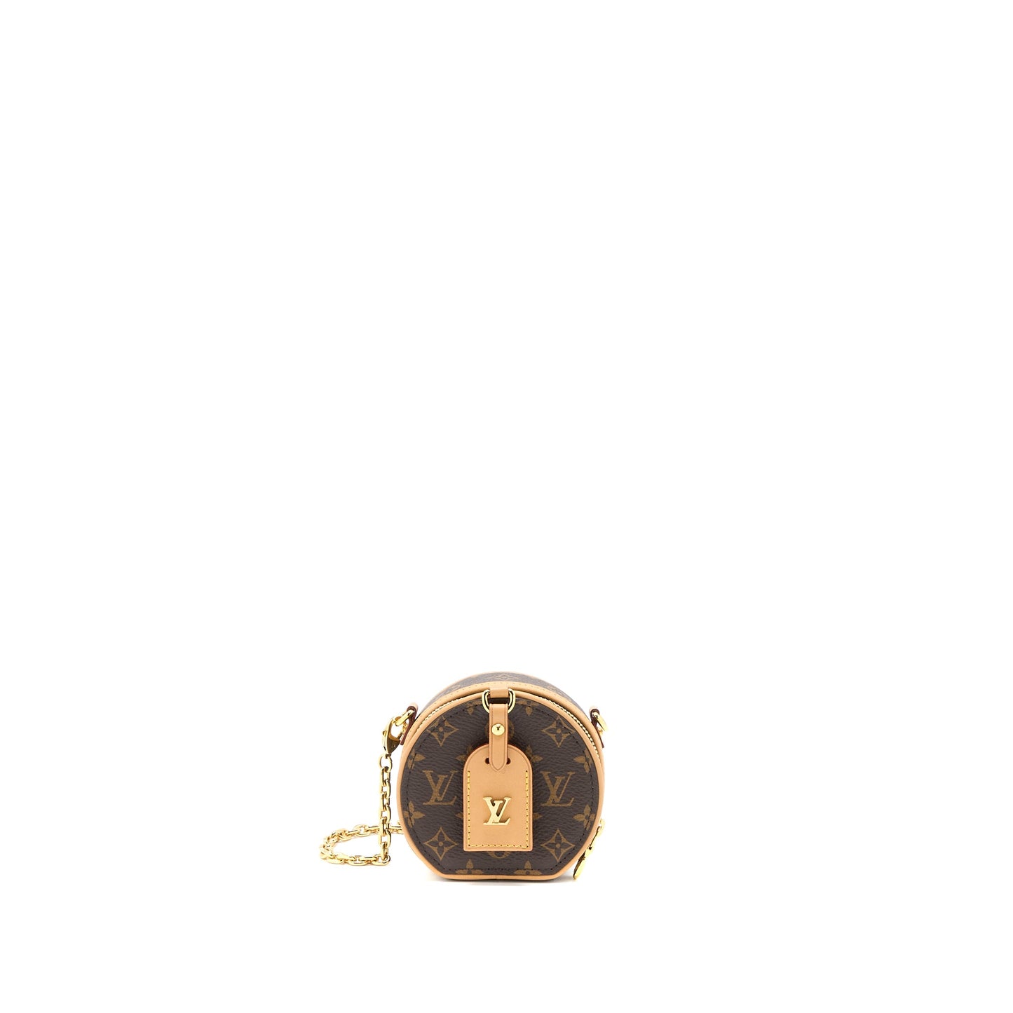 Louis Vuitton Boite Chapeau Necklace/Mini Chain Bag Monogram Canvas GHW