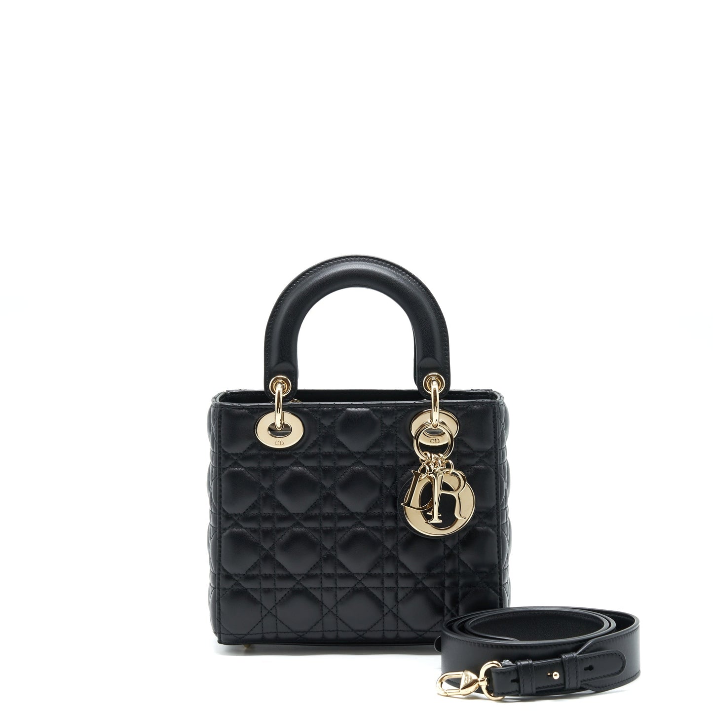 Luxury Dior Small Lady Luxury Dior Lambskin Black LGHW