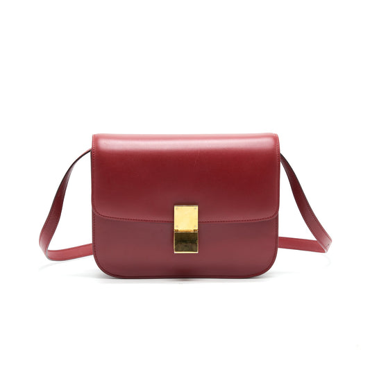 Celine Medium Classic Bag Red with GHW