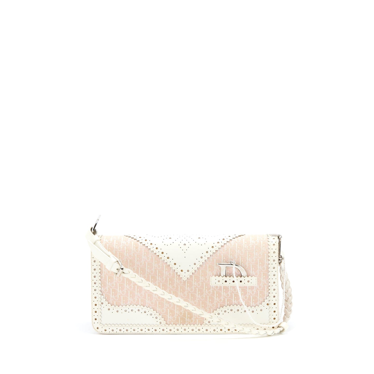 Luxury Dior Pink Logo Monogram Lace Handbag Pearl D Strap Charm SHW