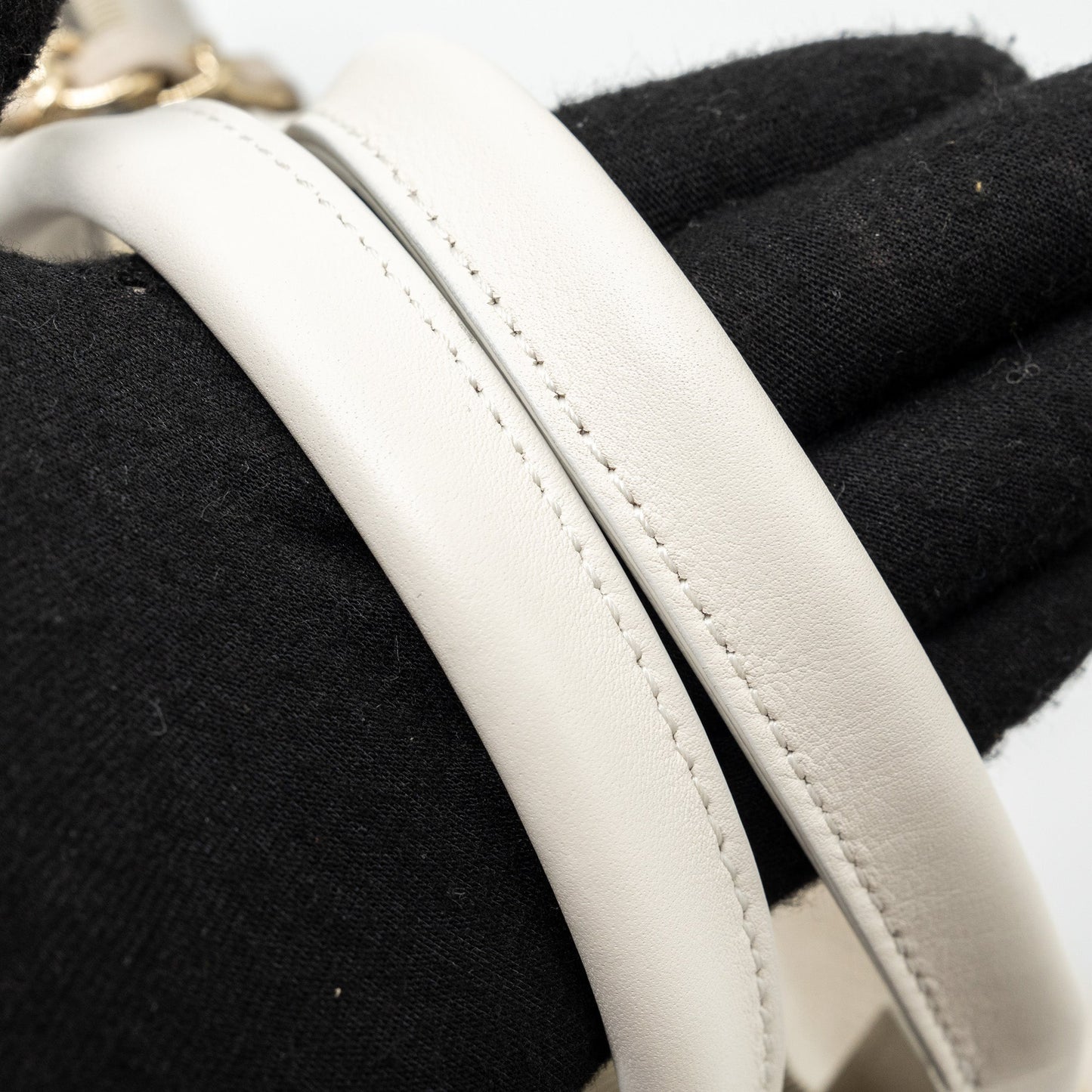 Chanel Deauville Bag Canvas/ Leather Beige/White GHW (microchip)