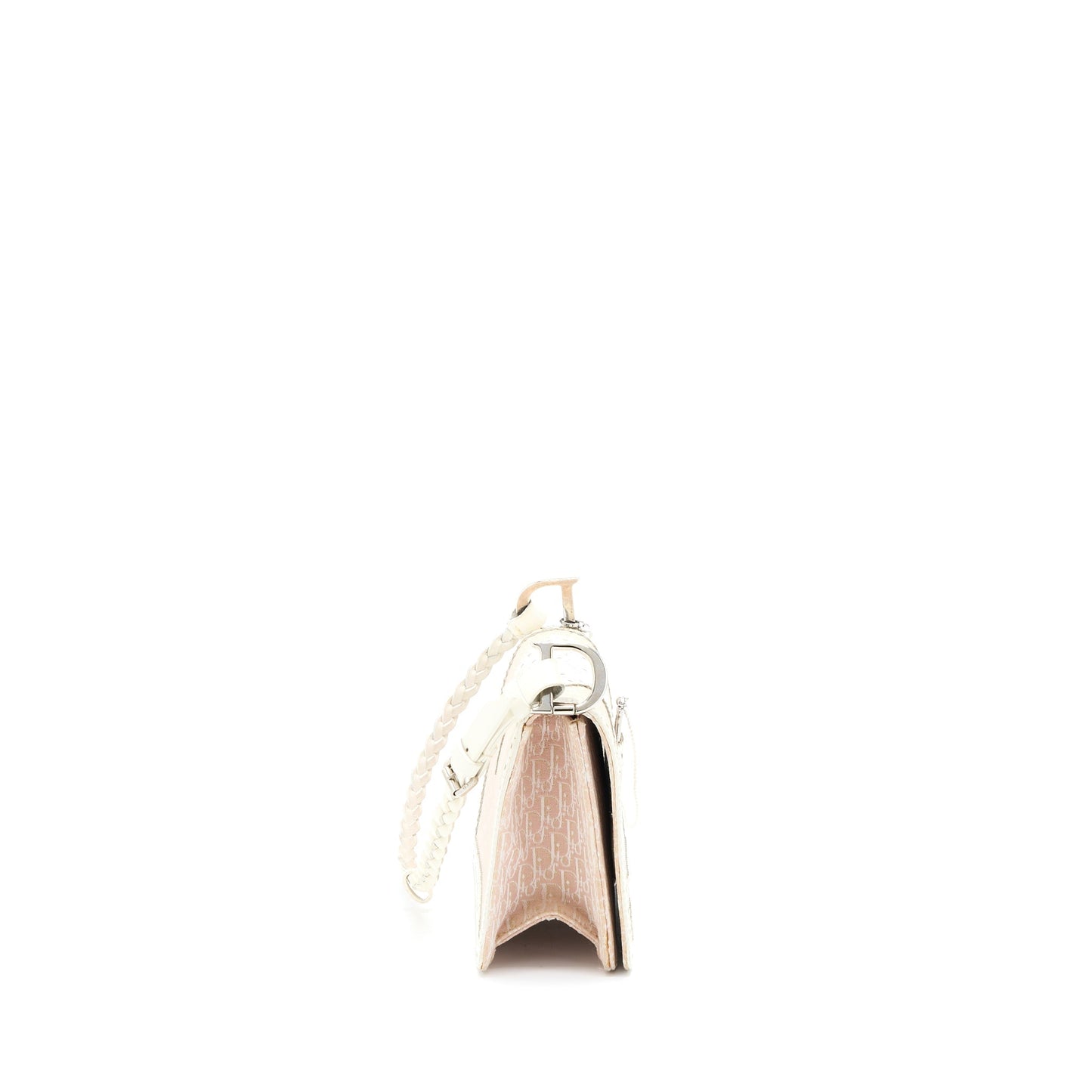 Luxury Dior Pink Logo Monogram Lace Handbag Pearl D Strap Charm SHW