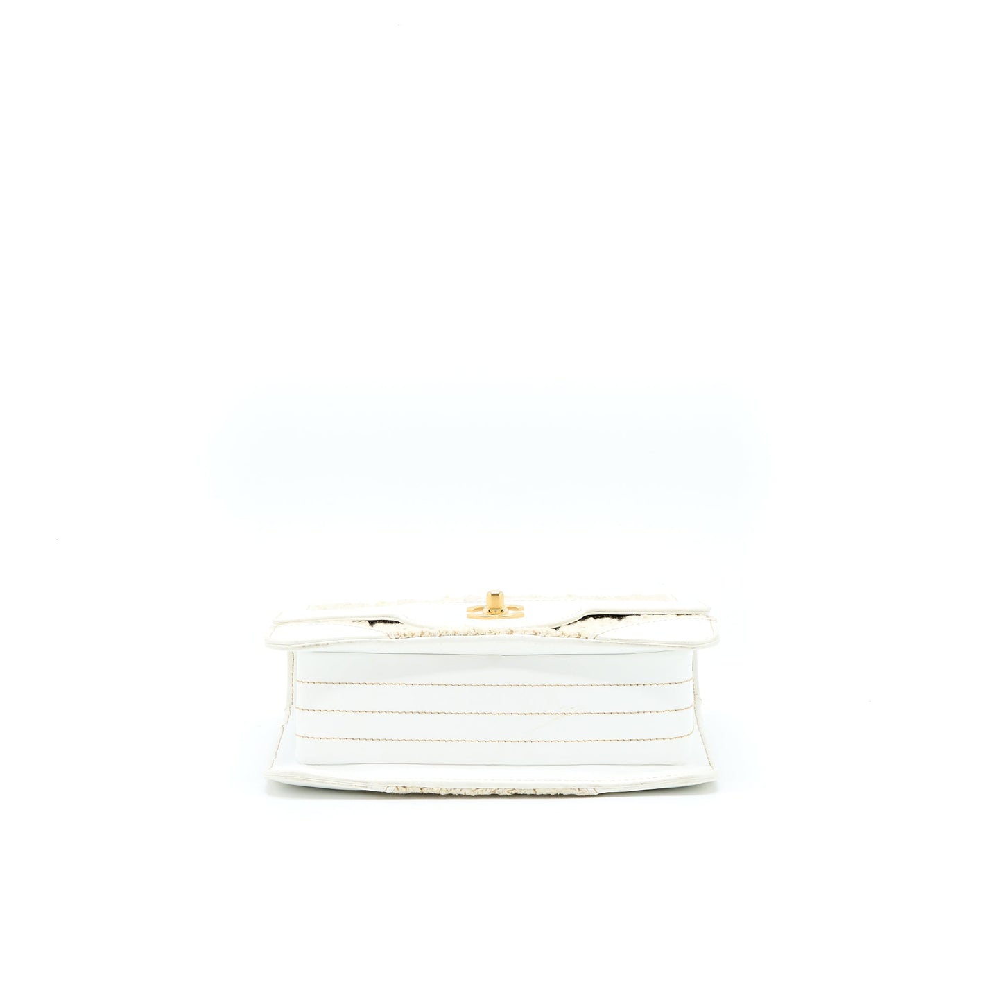 Chanel Vintage Flap Bag Tweed / Leather White GHW