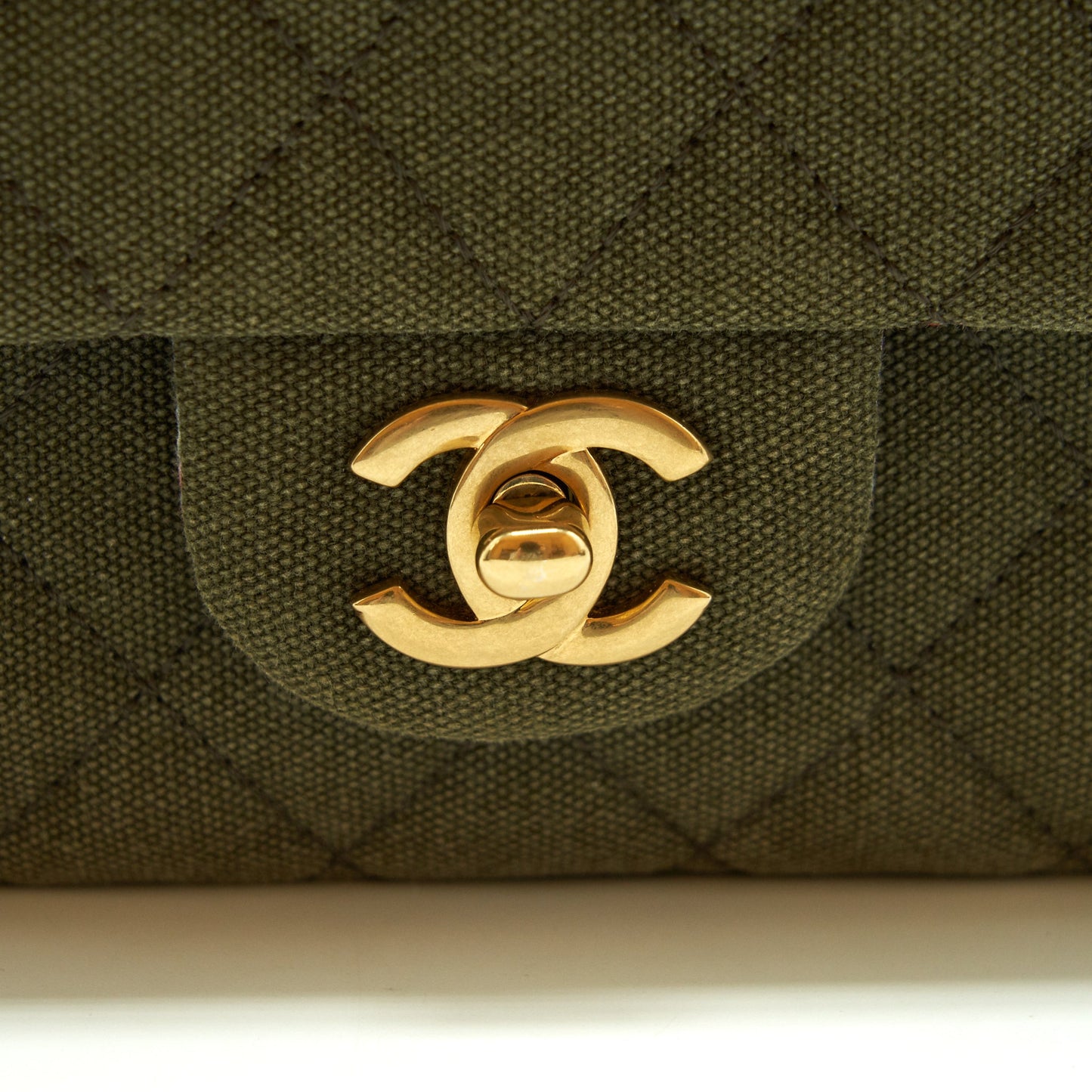 Chanel Cuba Charms Classic double flap Bag Canvas Green GHW