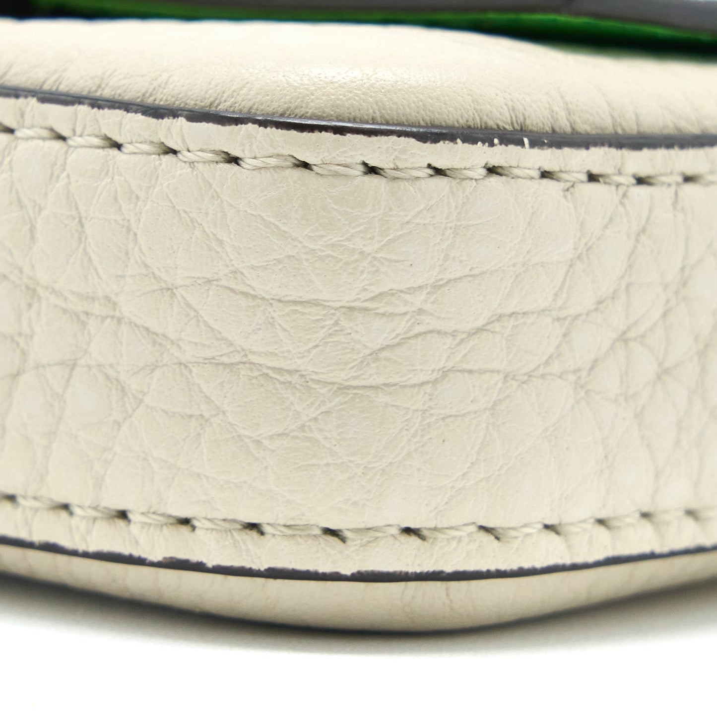 Fendi Micro Baguette Bag Charm Calfskin Cream GHW