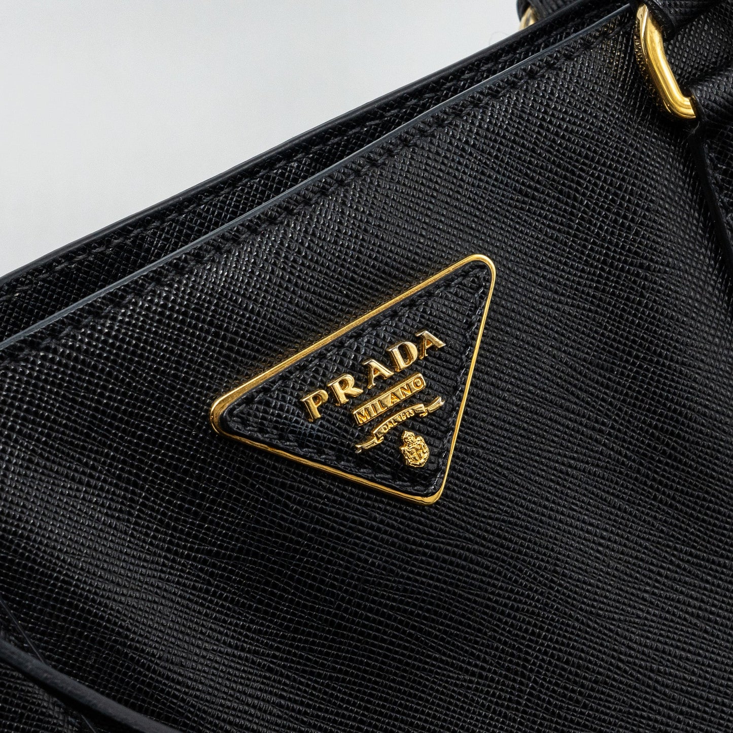 Prada large tote bag saffiano calfskin black GHW