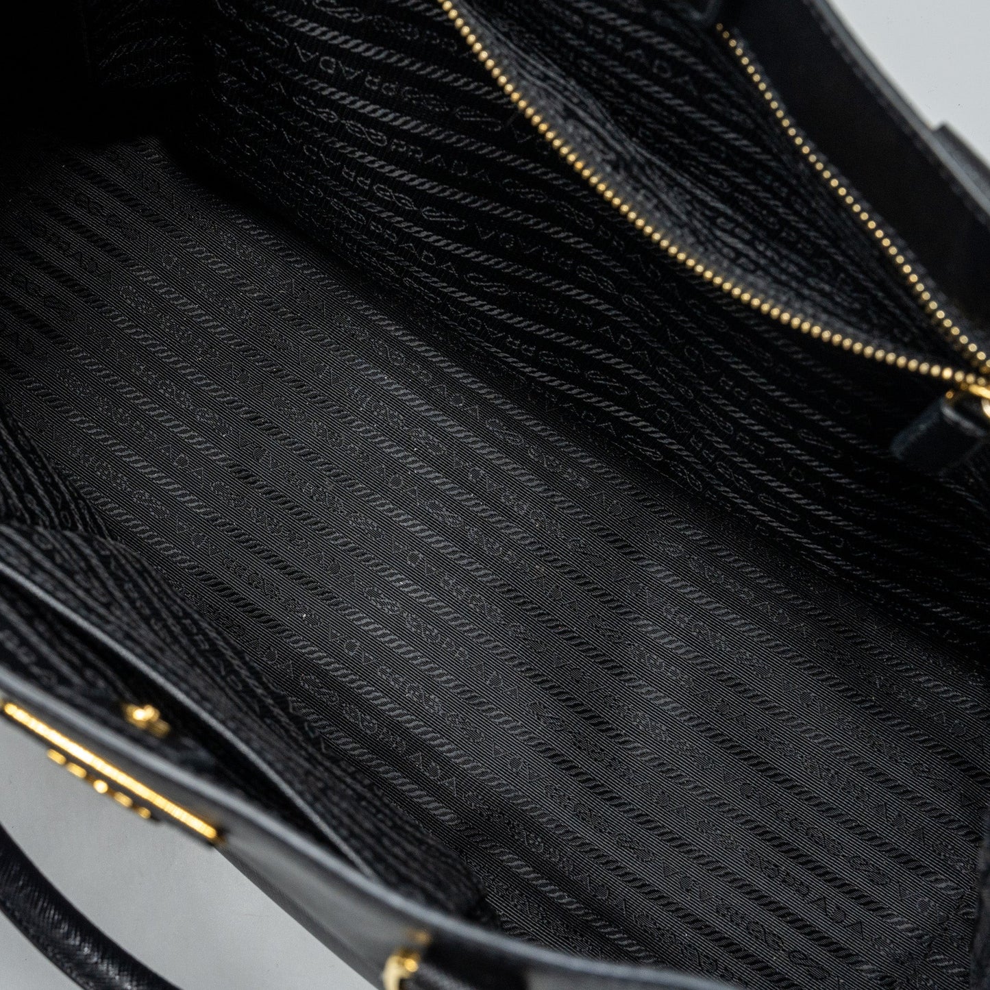 Prada large tote bag saffiano calfskin black GHW