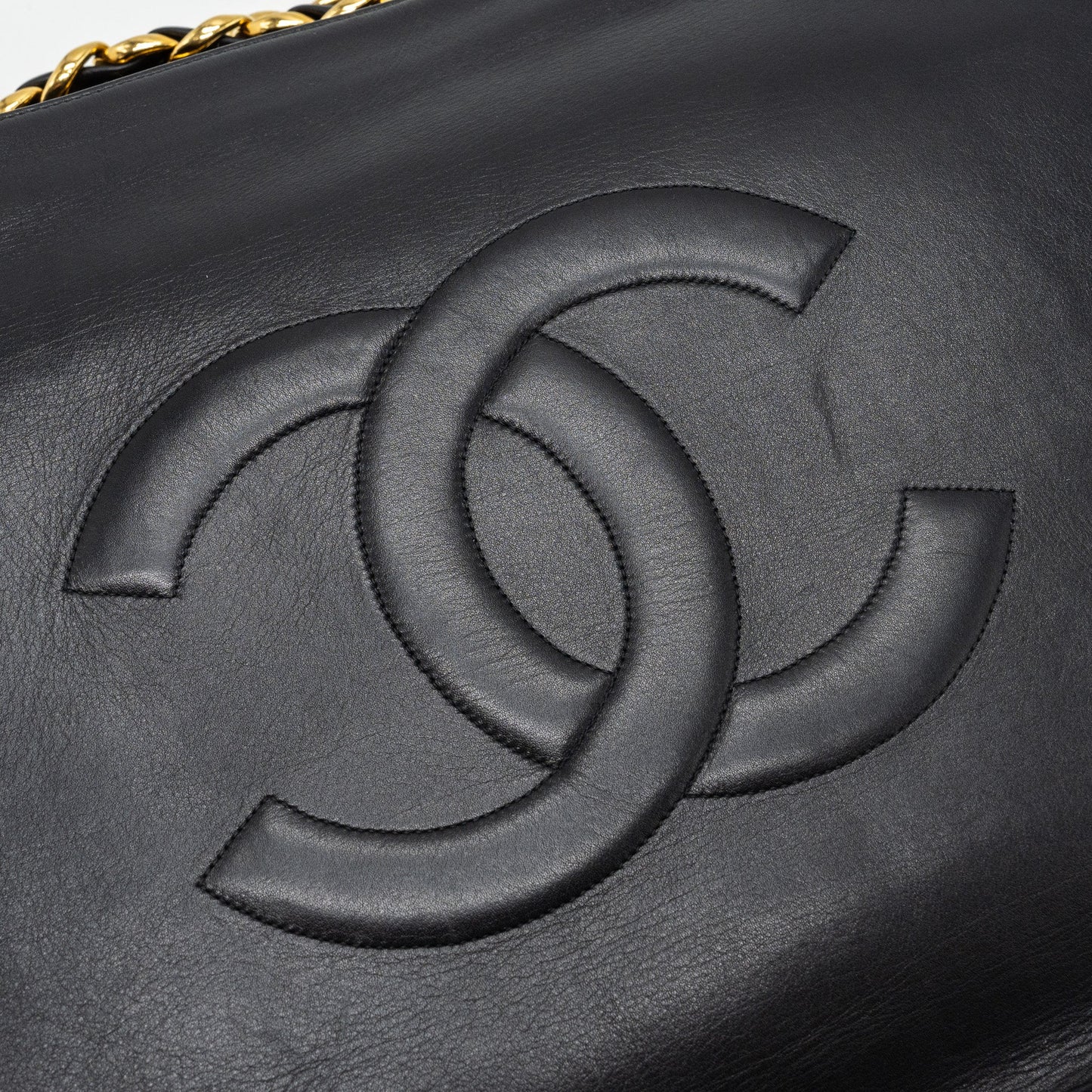 Chanel Vintage Tote Bag Calfskin Black GHW