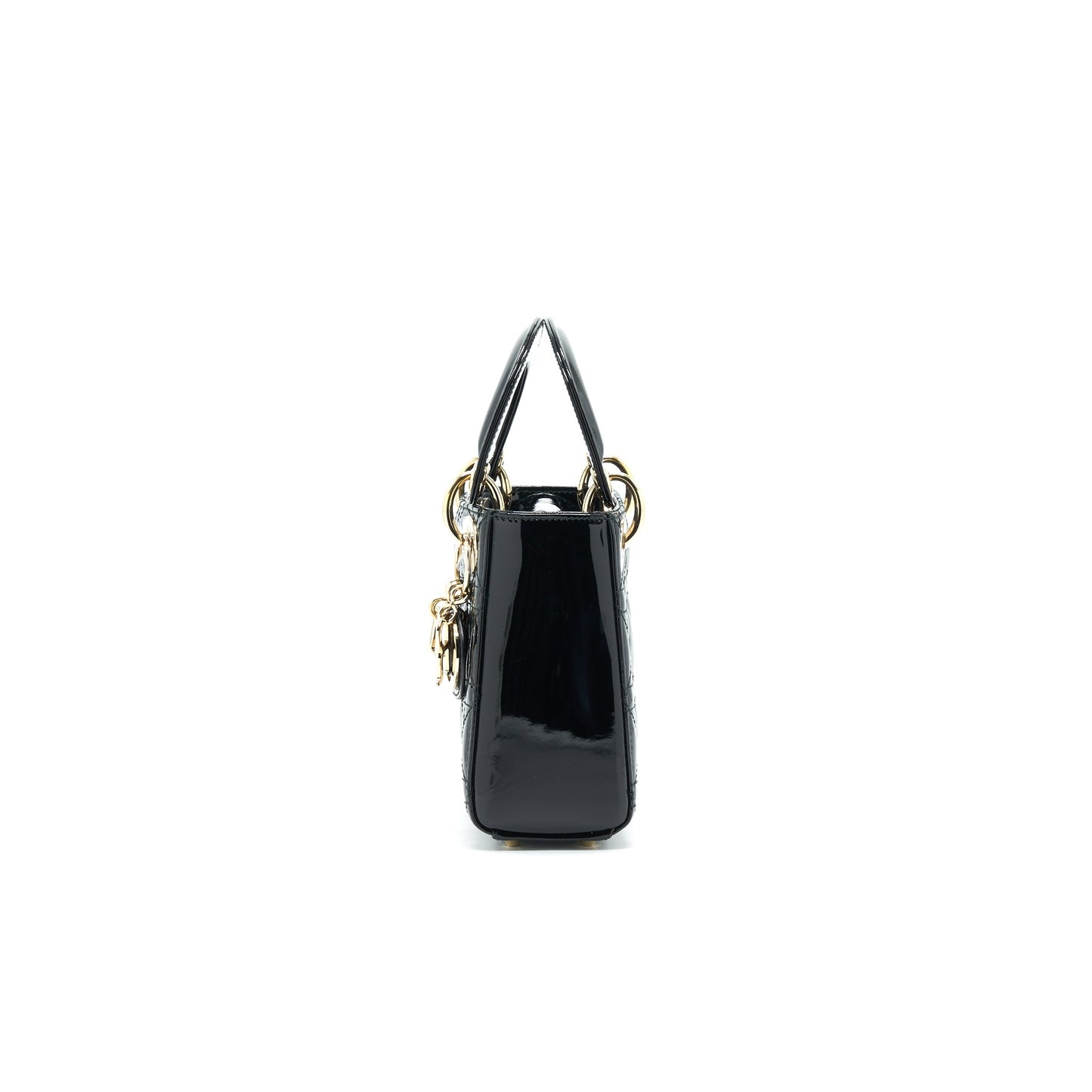 Luxury Dior Mini Lady Luxury Dior Patent Leather Black with GHW