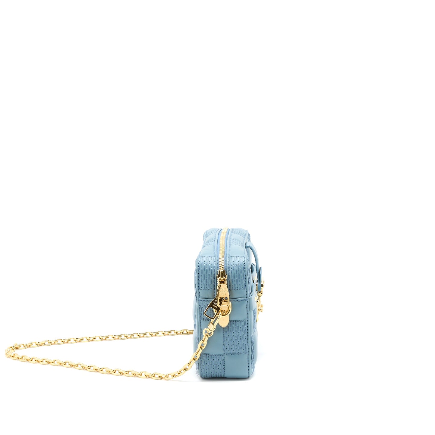 Louis Vuitton Troca PM Damier Quilt Lambskin Light Blue GHW (New Version)