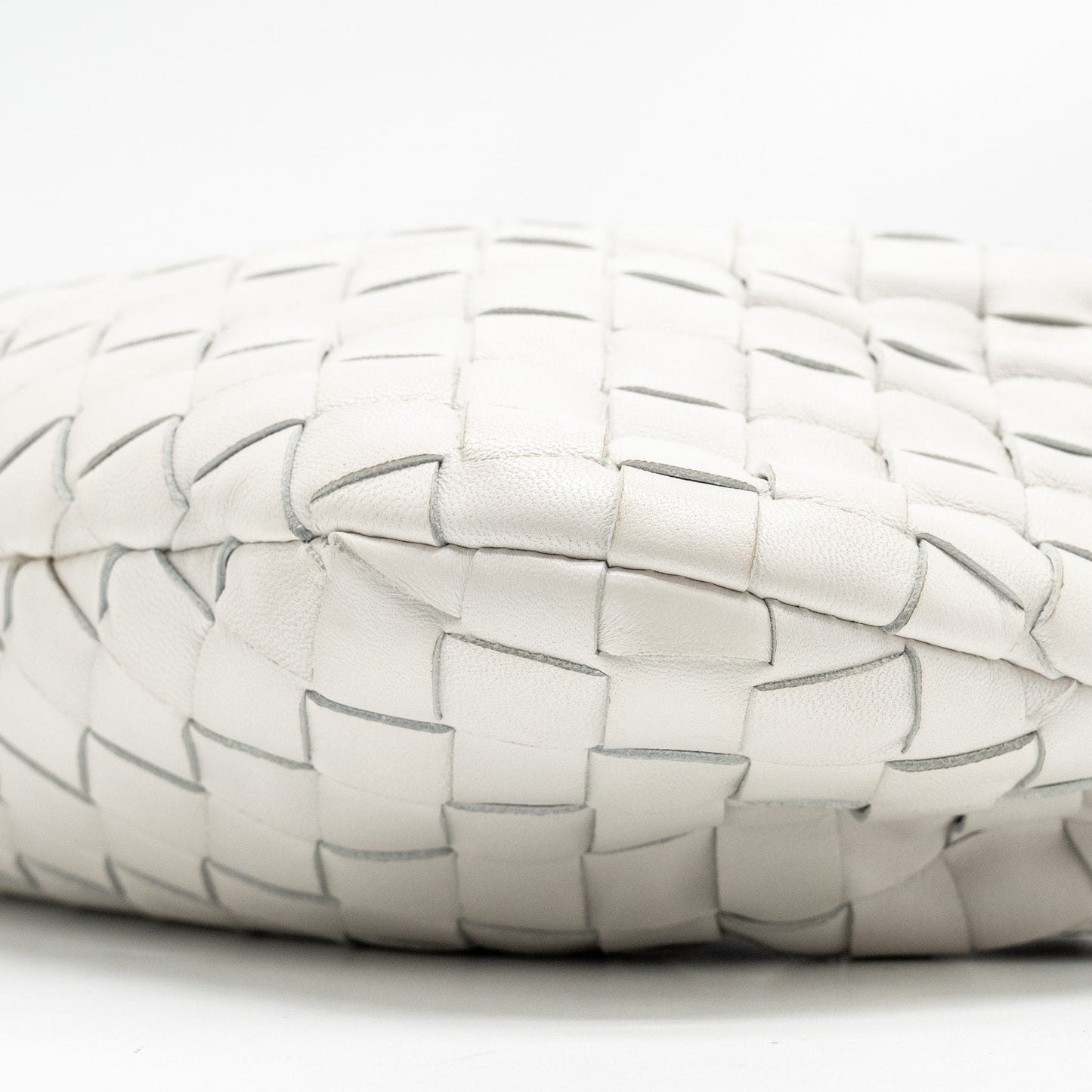 Bottega Veneta Mini Jodie Lambskin Chalk SHW