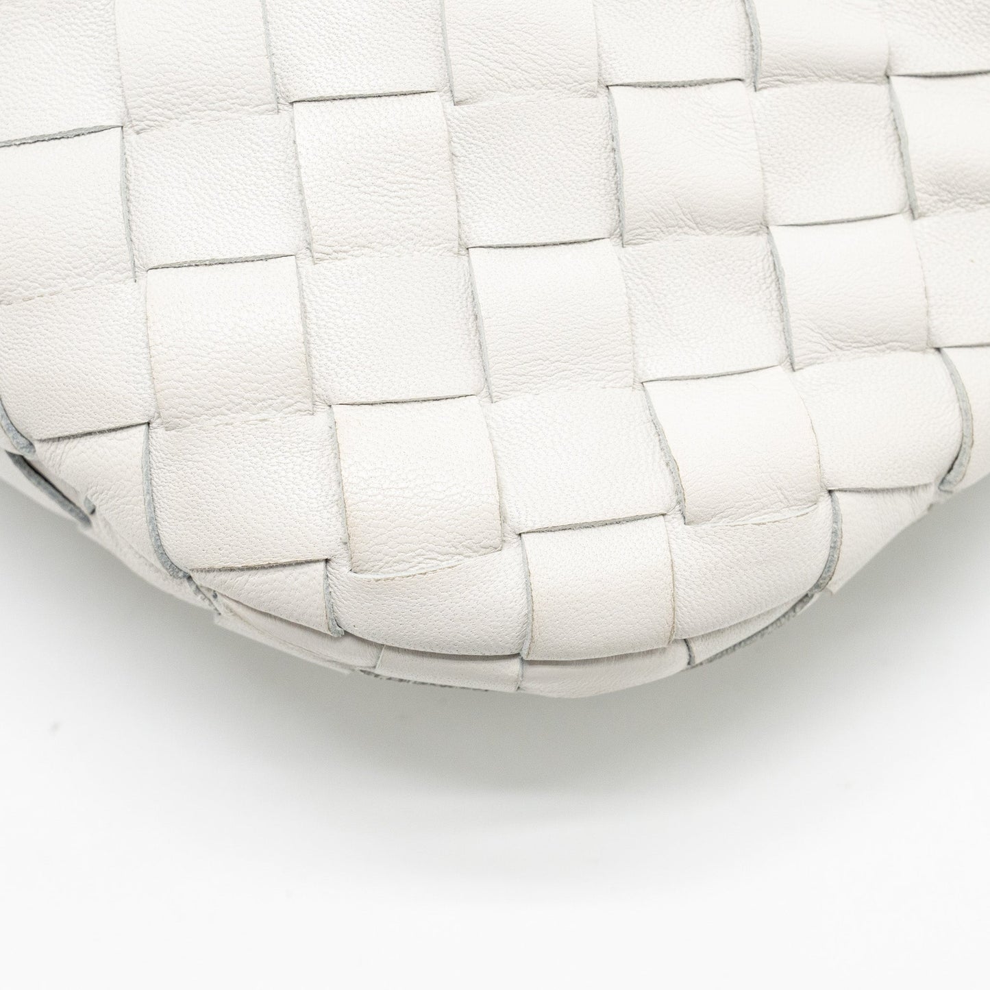 Bottega Veneta Mini Jodie Lambskin Chalk SHW